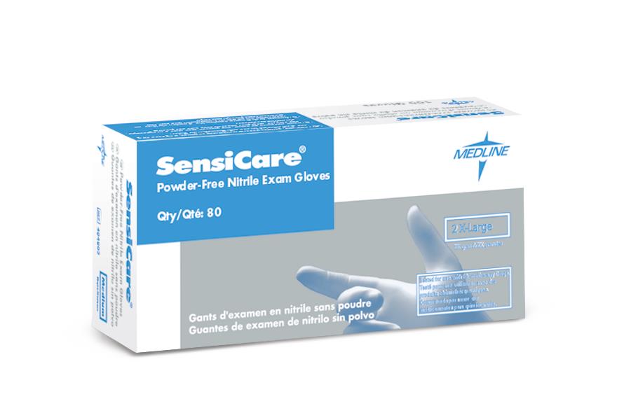 SensiCare Powder-Free Nitrile Exam Gloves - Latex-Free, Disposable Medical Gloves for Healthcare, Tattoo & Food Handling - 100/Box (Medium)
