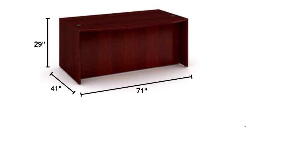 Mahogany Bow Front Desk Shell - Elegant Office Furniture for Executive Spaces