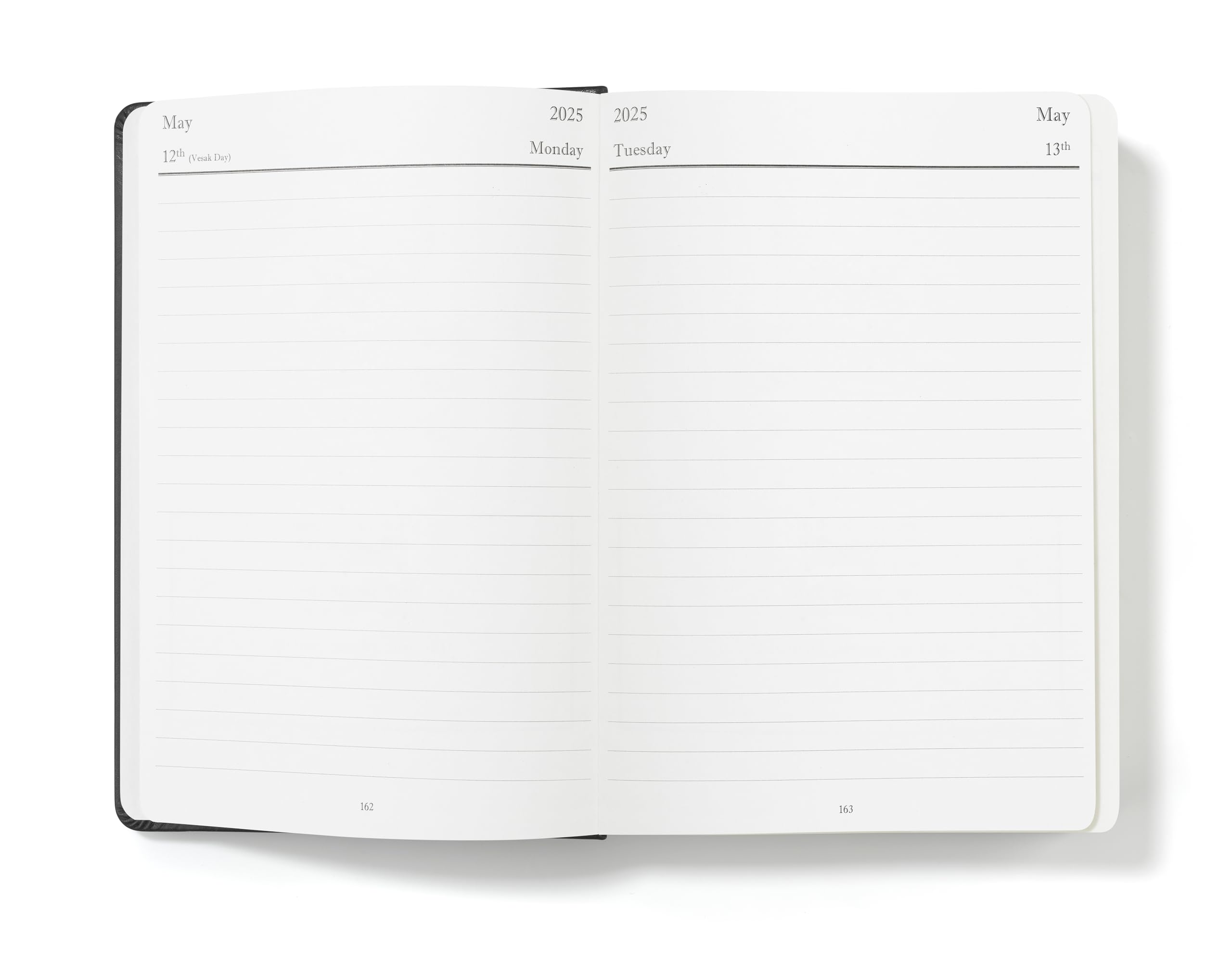 Wykeham's Executive 2025 Daily Planner & Journal - Customizable Leather Cover, 8.5