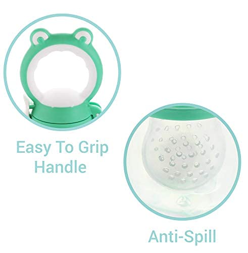 R for Rabbit First Feed Premium Soft Silicone Baby Chewing Soothing Nibbler | BPA-Free Hygienic Teether for Infants 4+ Months | Fruit & Veggie Feeder Pacifier (Green) | Perfect for Soothing Teething Pain & Introducing Solid Foods Safely