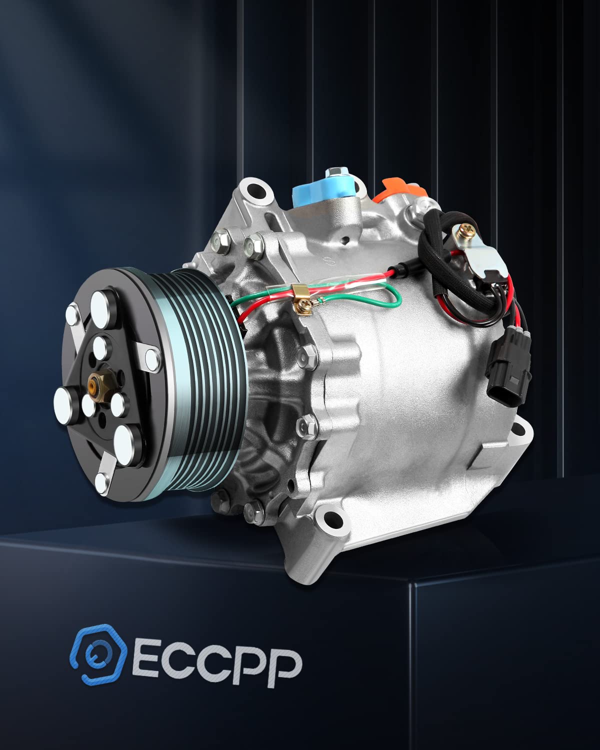 ECCPP AC Compressor with Clutch Compatible with 2006-2011 Honda Civic 1.8L - High Performance Air Conditioning Compressor for Fast Cooling TRSE07 | Perfect for Summer Road Trips & Daily Commuting