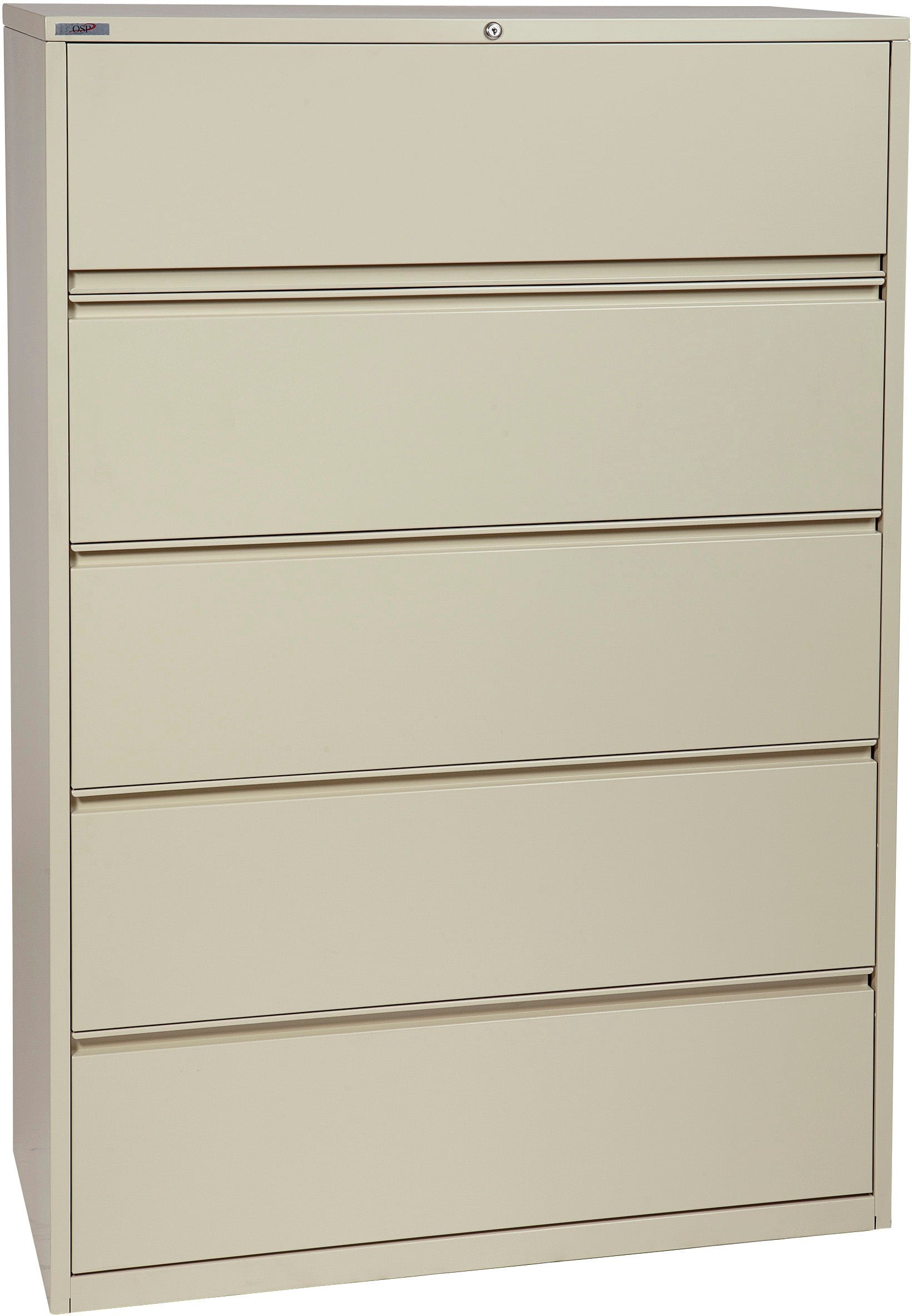 Office Star 5-Drawer Lateral File Cabinet with Removable Core Lock & Adjustable Glides - Secure Storage for Home Office or Business Documents [LF5]