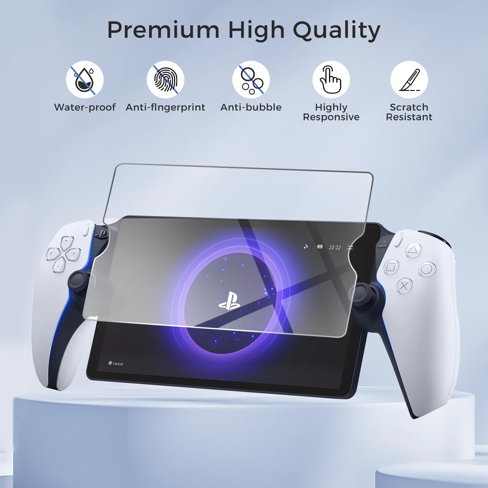 CoBak Hard Protective Carrying Case for PlayStation Portal Remote Player - Includes 2 Screen Protectors, 1 Grip Case, 4 Thumb Grip Caps | Durable PS5 Portal Cover | Perfect for Travel, Gaming Sessions & Storage (Black)