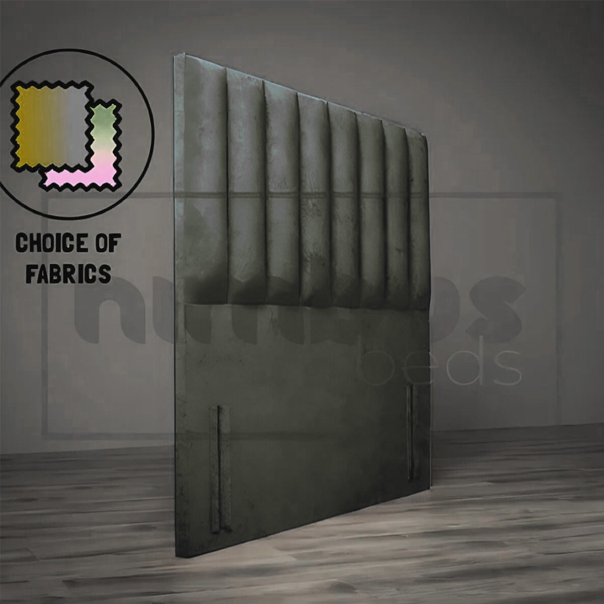 Modern Floor Standing Vertical Tube Headboard - Stylish Metal Bed Frame Headboard for Bedroom Decor | Perfect for Contemporary, Industrial & Loft Style Homes