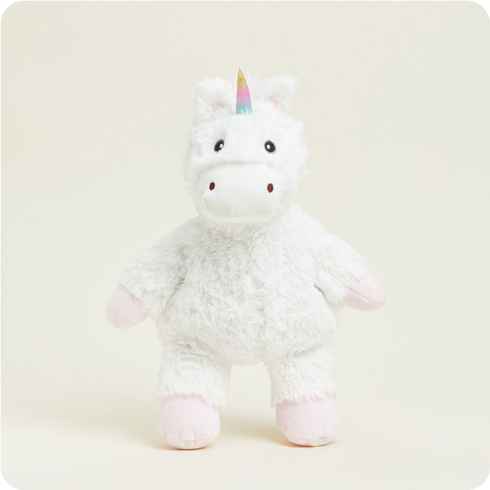 White Unicorn Warmies - Soft & Cozy Plush Heating Pad for Kids & Adults - Perfect for Relaxation, Stress Relief & Sleep Aid - Microwaveable Heat Therapy Stuffed Animal for Cuddling, Comfort & Pain Relief