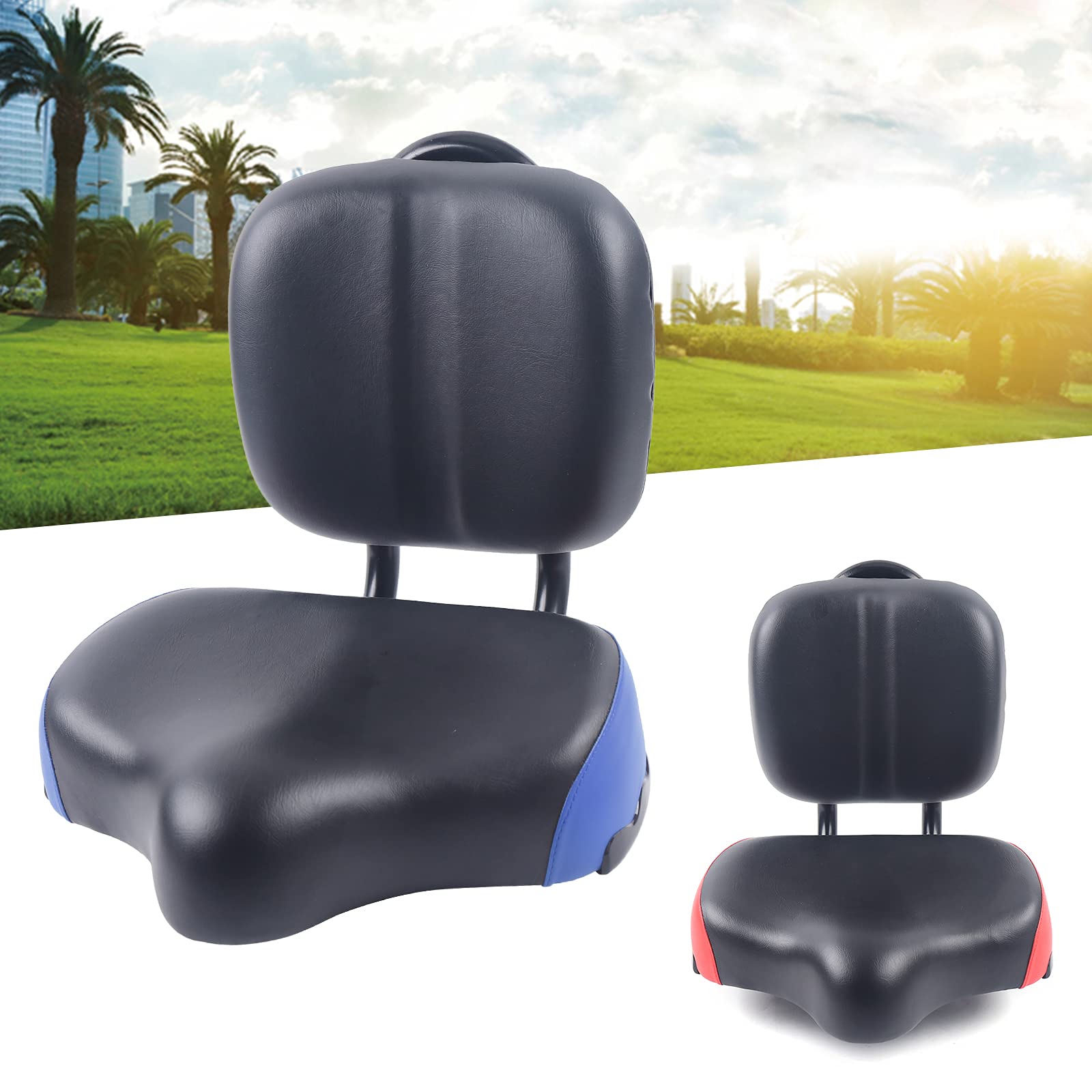 Comfortable Universal Bike Seat with Soft Backrest - Ergonomic Bicycle Saddle for Mountain, Road, Hybrid & Stationary Exercise Bikes - Perfect for Long Rides, Commuting & Indoor Cycling Workouts