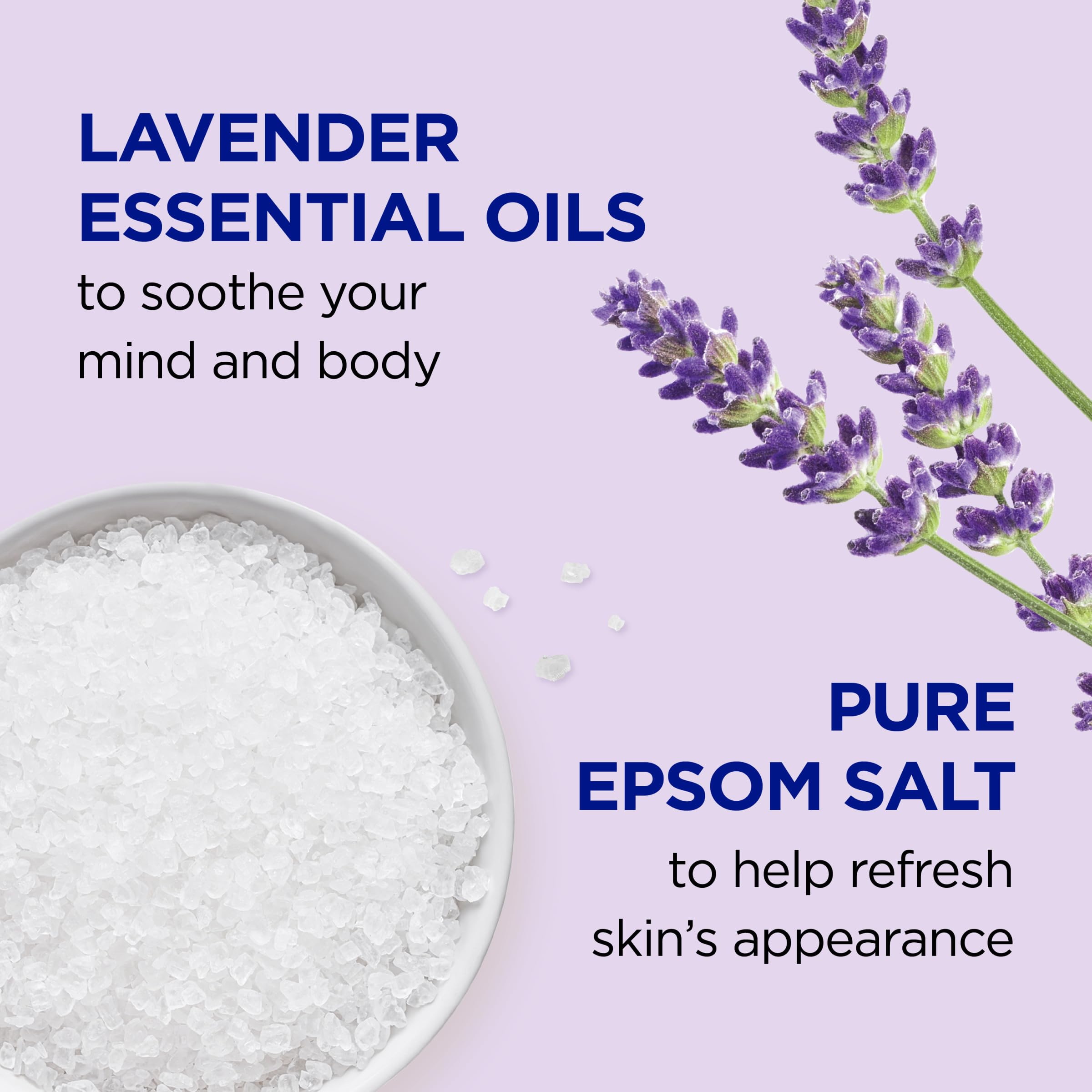 Dr Teal's Lavender Scented Body Wash & Epsom Salt Soak Bundle - 24 fl oz Body Wash (2 Pack) + 3 lbs Soaking Solution - Relaxing Bath & Shower Essentials for Stress Relief & Muscle Recovery