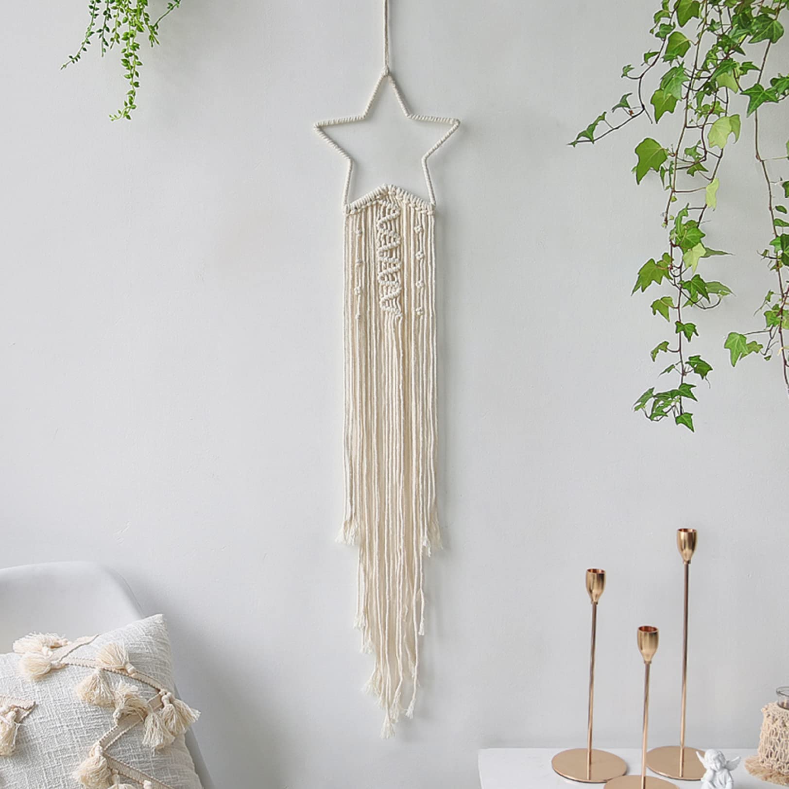 Moon Dream Catcher Macrame Wall Hanging - Boho Home Decor Tapestry for Nursery, Kids Room, Wedding & Gift | Perfect for Bedroom, Living Room & Boho Chic Interior Design