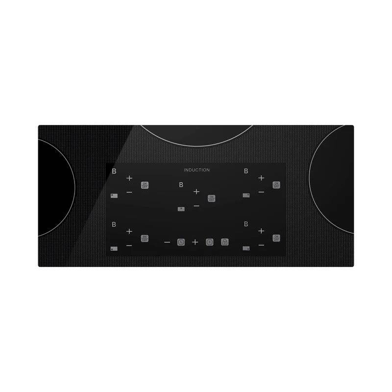 Empava 36-Inch 5-Burner Induction Cooktop with Touch Control - Black Vitro Ceramic Glass Electric Stove for Modern Kitchen | Fast Heating, Energy Efficient Cooking for Home & Restaurant Use