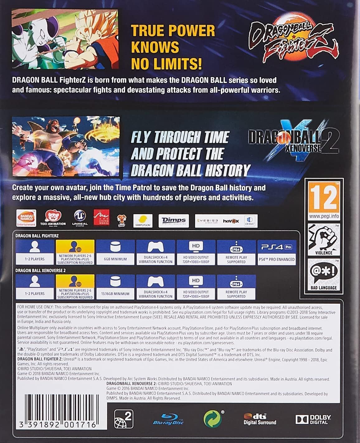 Dragon Ball FighterZ & Dragon Ball Xenoverse 2 Bundle - PS4 Fighting Game | Anime Action Adventure for PlayStation 4 | Perfect for Fans & Multiplayer Battles