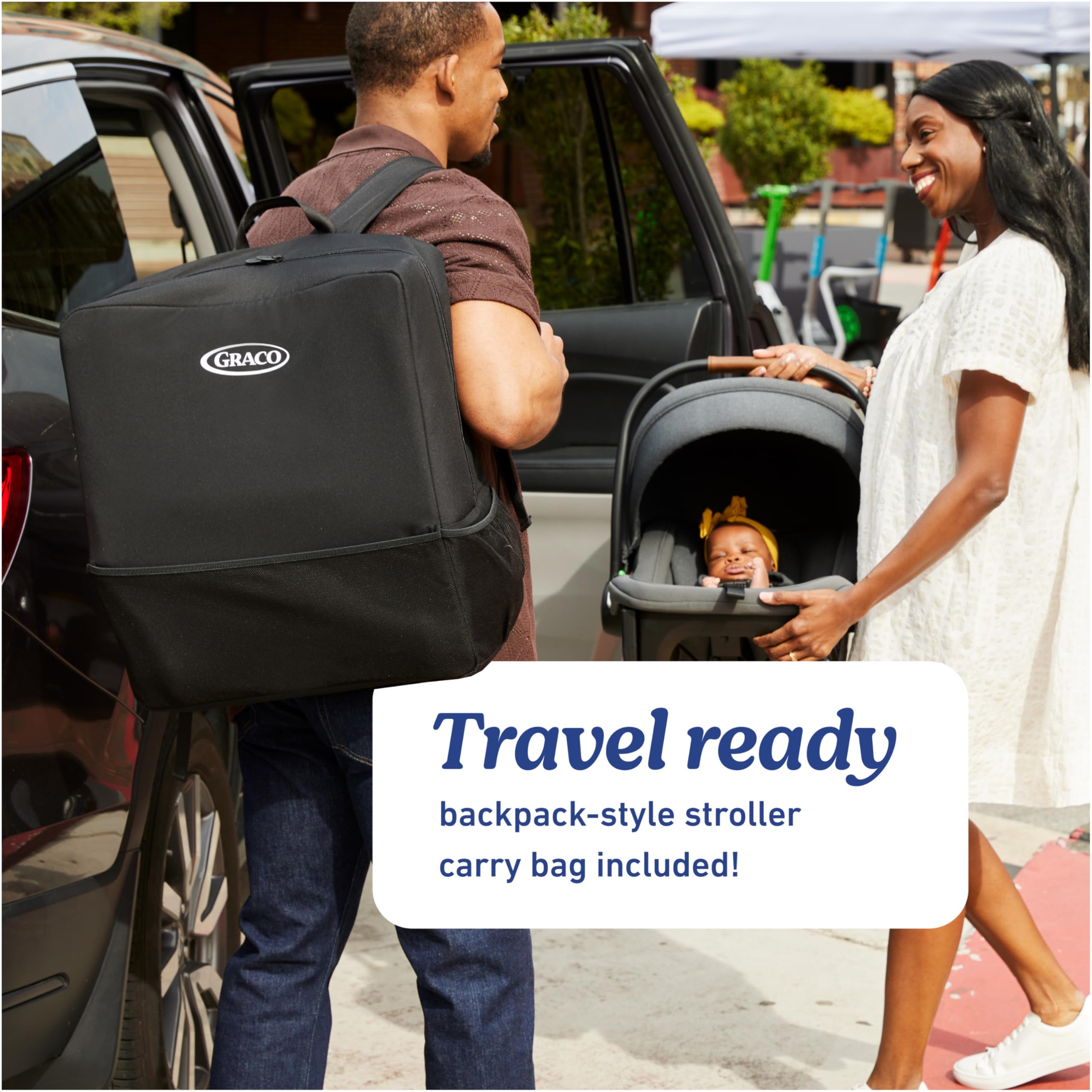 Graco On The Go MAX Lightweight Travel Stroller Frame - Compatible with All Graco Infant Car Seats, Compact Backpack Design for Easy Storage | Perfect for Air Travel, Shopping & Everyday Use with Baby