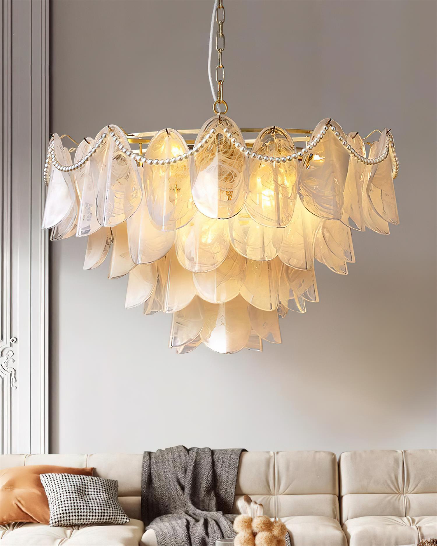 Lunaria Crystal Chandelier - Elegant Modern Ceiling Light Fixture for Dining Room, Bedroom & Living Room Decor | Perfect for Home, Wedding & Event Lighting
