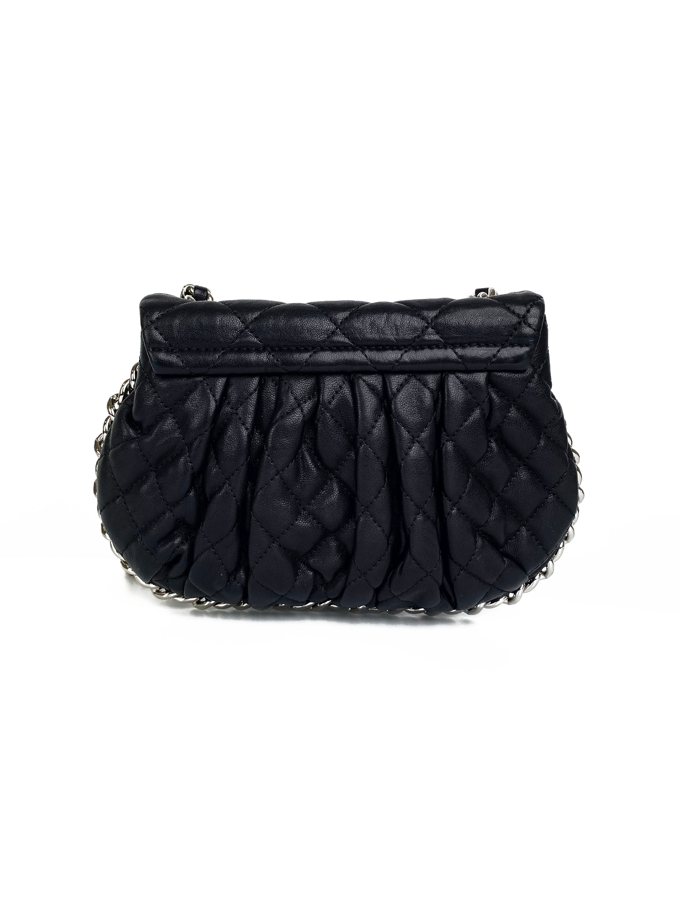 Vintage Chanel Black Quilted Leather Chain Around Shoulder Bag - Classic Luxury Handbag for Women, Perfect for Evening Parties & Date Nights