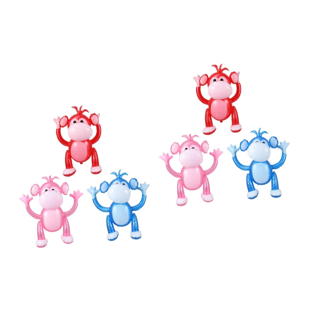 TOYANDONA 6 Pcs Inflatable Monkey Walking Balloons - Jungle Themed Birthday Party Decorations, Blow Up Animal Balloons for Kids, Summer Pool Party Decor, PVC Walking Pet Balloon Gift for Children | Perfect for Birthday Parties, Pool Decorations & Outdoor Summer Events
