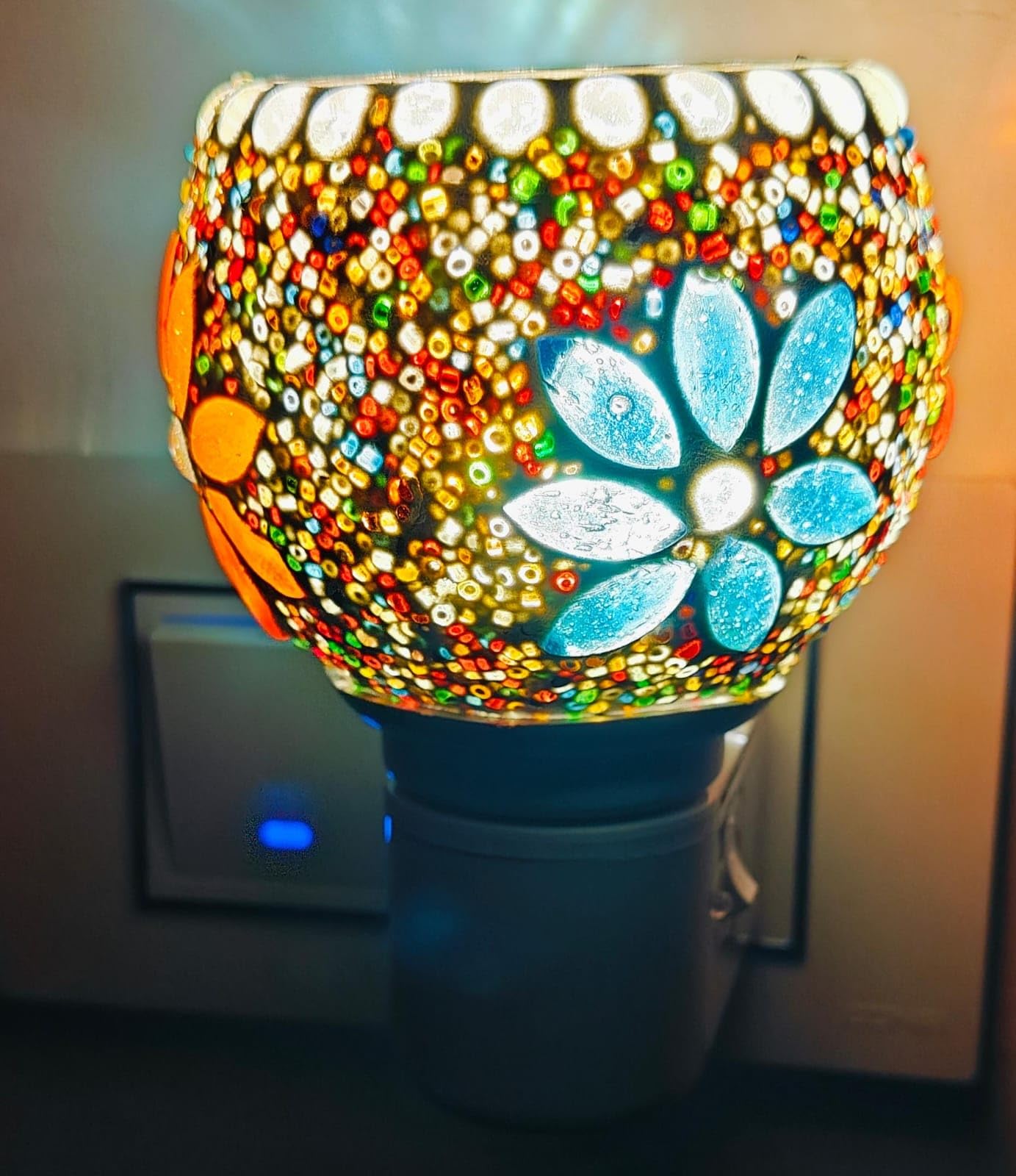 Surekha Ceramic Aroma Diffuser - Multi Functional Essential Oil Diffuser & Night Lamp with On/Off Switch | Kapoor Dani Camphor Burner for Home Fragrance | Smoke-Free, Child-Safe & Shock-Proof | Perfect for Bedroom, Yoga, Meditation & Relaxation Spaces