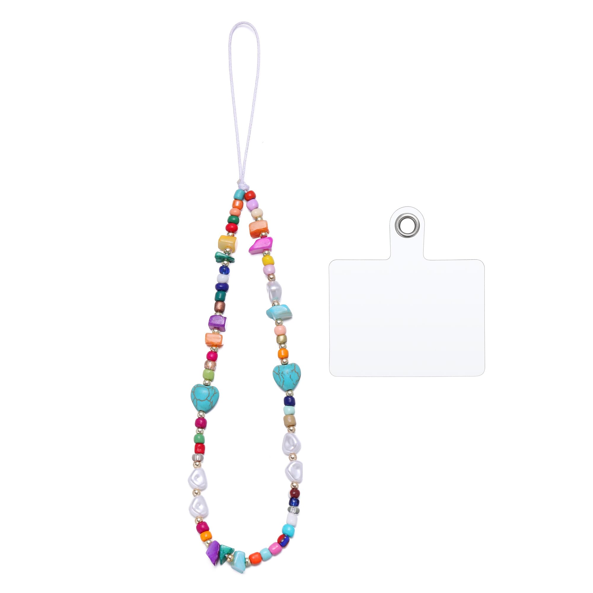 Handmade Beaded Phone Charm with Tether Tab - Adjustable Wrist Strap for iPhone Samsung Phone Cases | Cute Accessory for Keys, Bags & Everyday Carry