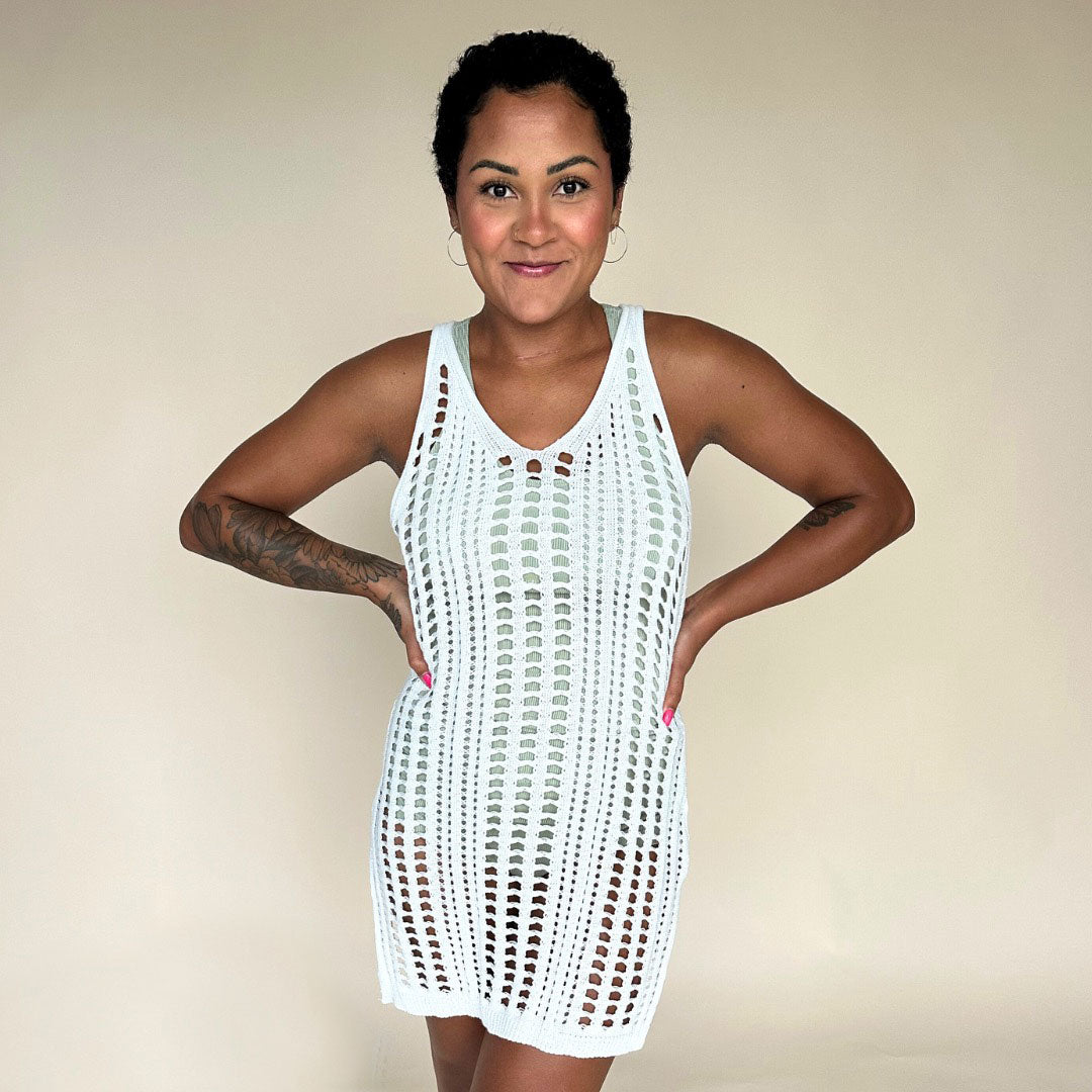 Stylish Crochet Swim Cover Up - Lightweight Beach Dress for Women - Perfect for Poolside, Beach Vacations & Summer Outings