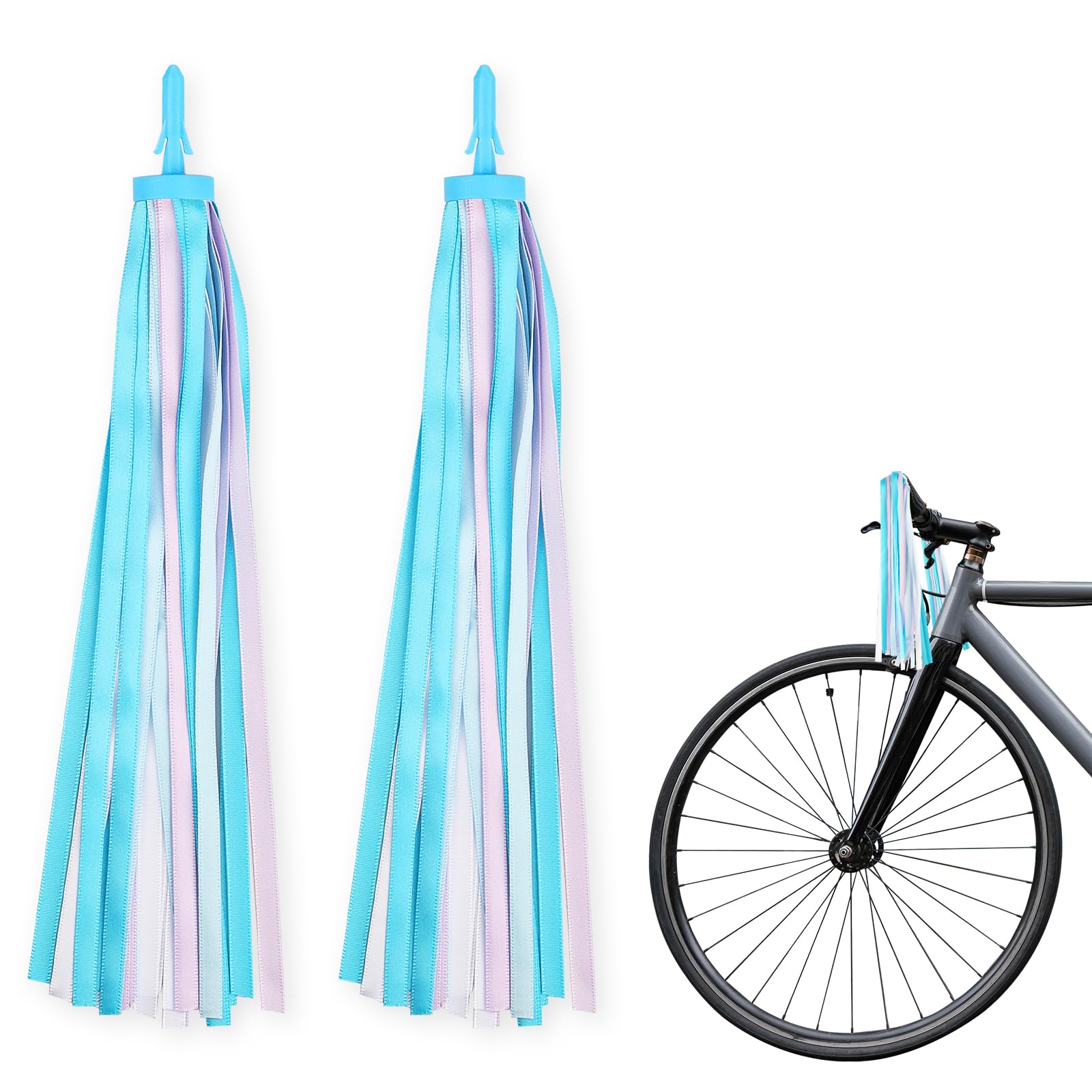 Colorful Rainbow Bike Streamers - Vibrant Handlebar Tassels for Bicycle Decorations | Perfect for Kids Bikes, Birthday Gifts & Holiday Cycling Accessories