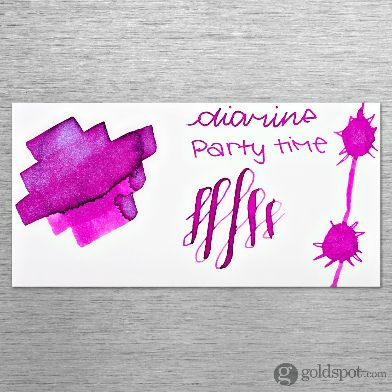 Diamine Inkvent Red Edition Shimmer Bottled Ink - Hot Pink Party Time 50mL for Calligraphy, Fountain Pens & Artistic Writing - Perfect for Holiday Cards, Journaling & Creative Projects