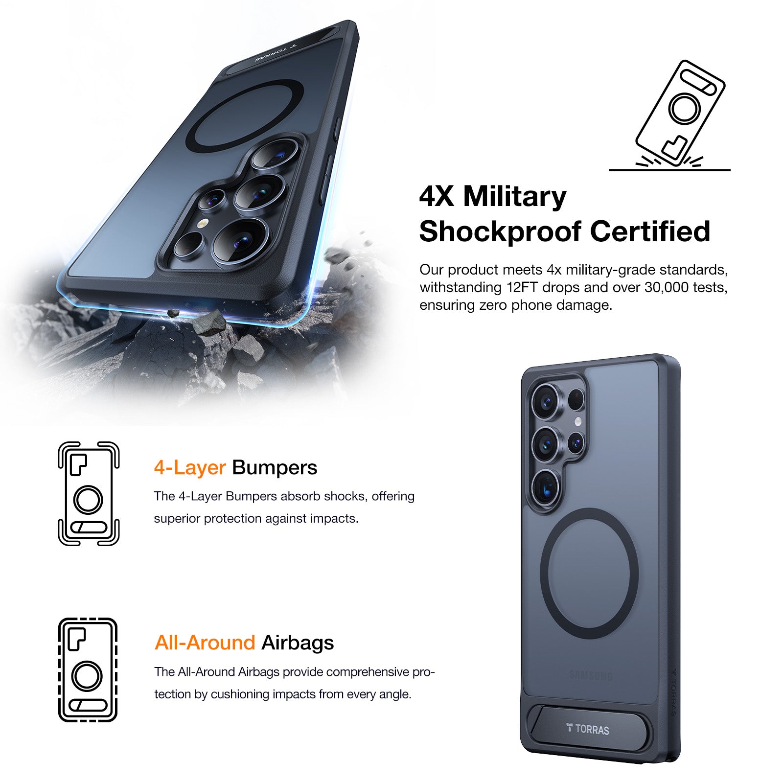 Ostand L1 Phone Stand Holder for Samsung Galaxy S25 Ultra - Adjustable & Portable, Perfect for Desk, Bed, Car, and Office Use