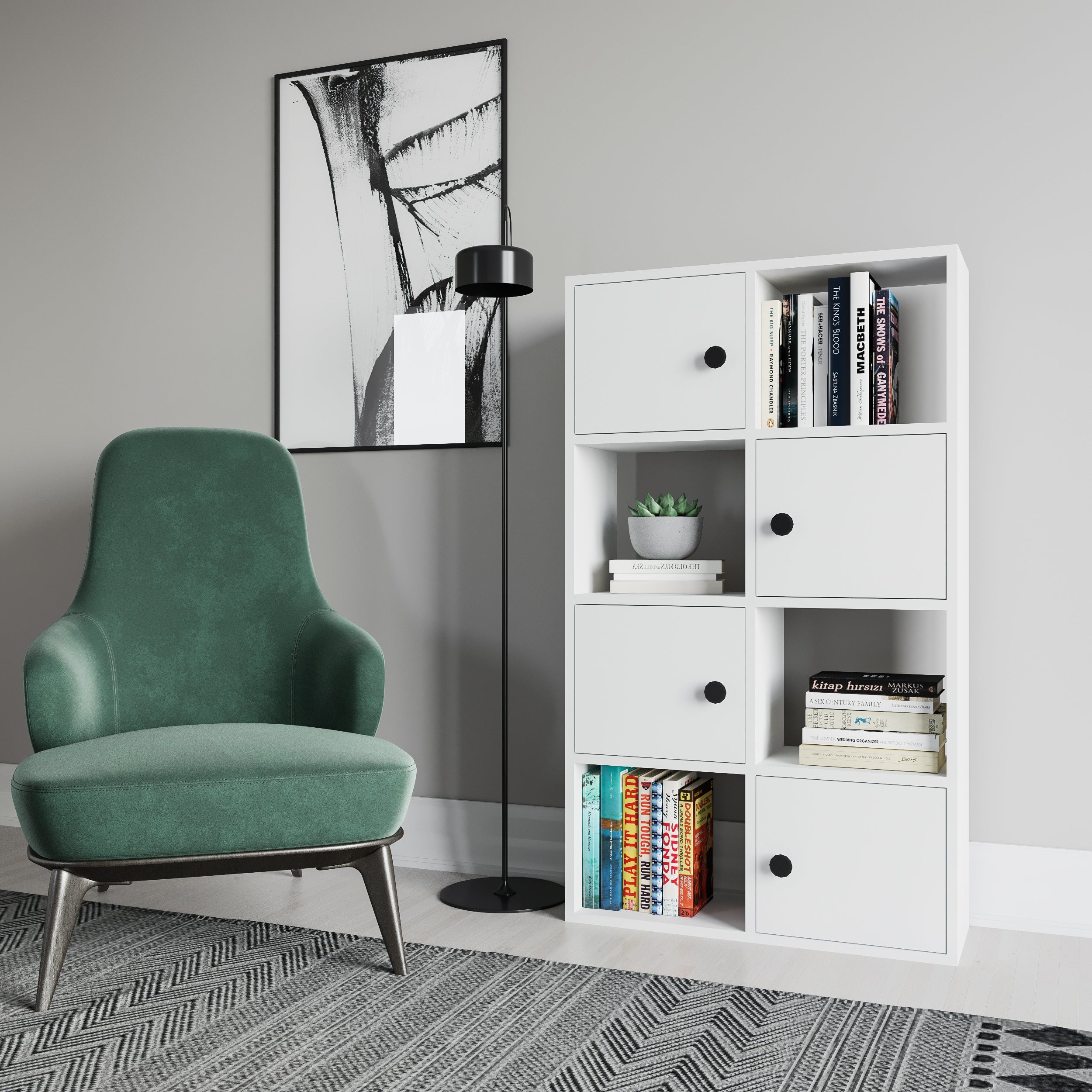 Modern Tasso Bookcase - Sturdy Wooden Bookshelf for Home & Office - Perfect for Living Room, Bedroom, or Study Organization