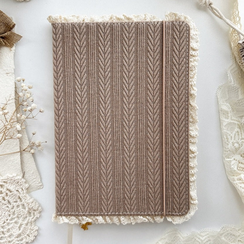 Brown Lace A5 Notebook for Women - Elegant Journal for Writing, Note Taking & Gift Giving - Perfect for School, Office & Travel