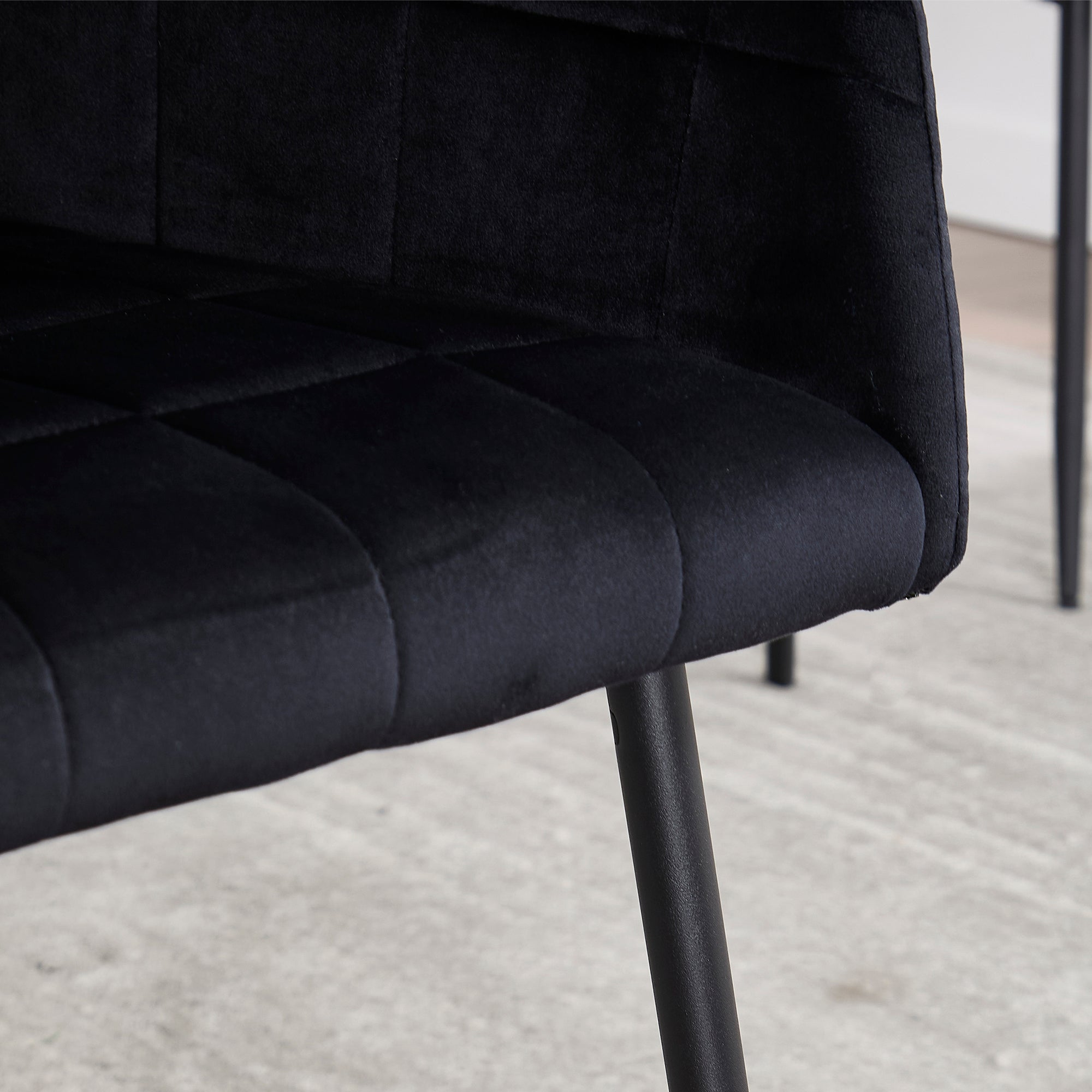 2-Piece Velvet Upholstered Dining Chairs Set with Armrests - Comfortable Kitchen & Living Room Seating - Easy Assembly & Cleaning - Perfect for Home Dining, Entertaining & Small Spaces (Black)