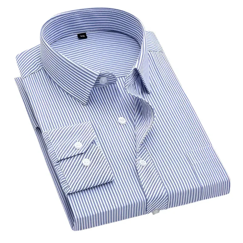 Premium Men's Pinstripe Dress Shirt - Slim Fit Formal Business Shirt for Office, Wedding & Special Occasions