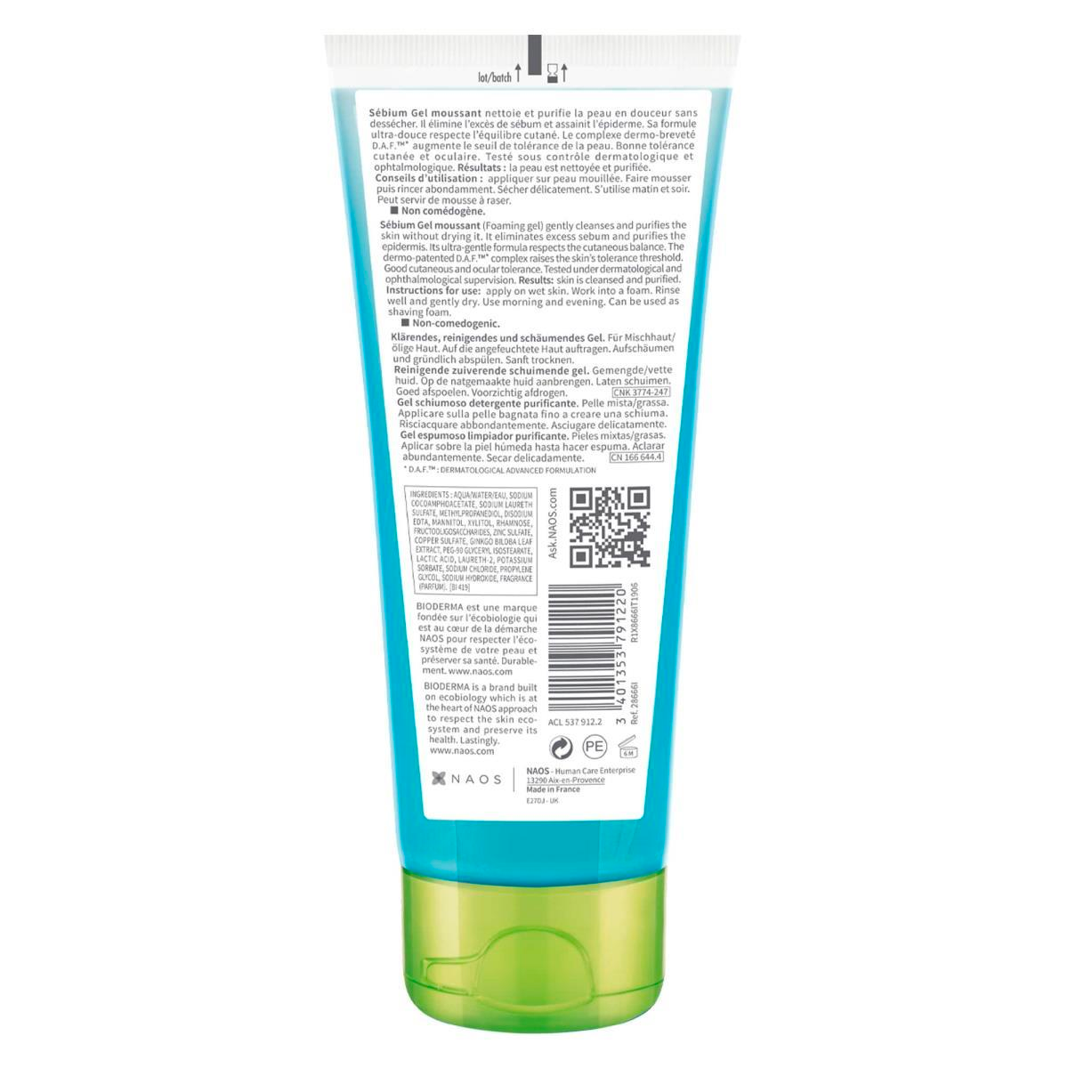 Sebium Foaming Gel 100ml - Deep Cleansing Face Wash for Oily & Acne-Prone Skin | Daily Skincare Routine