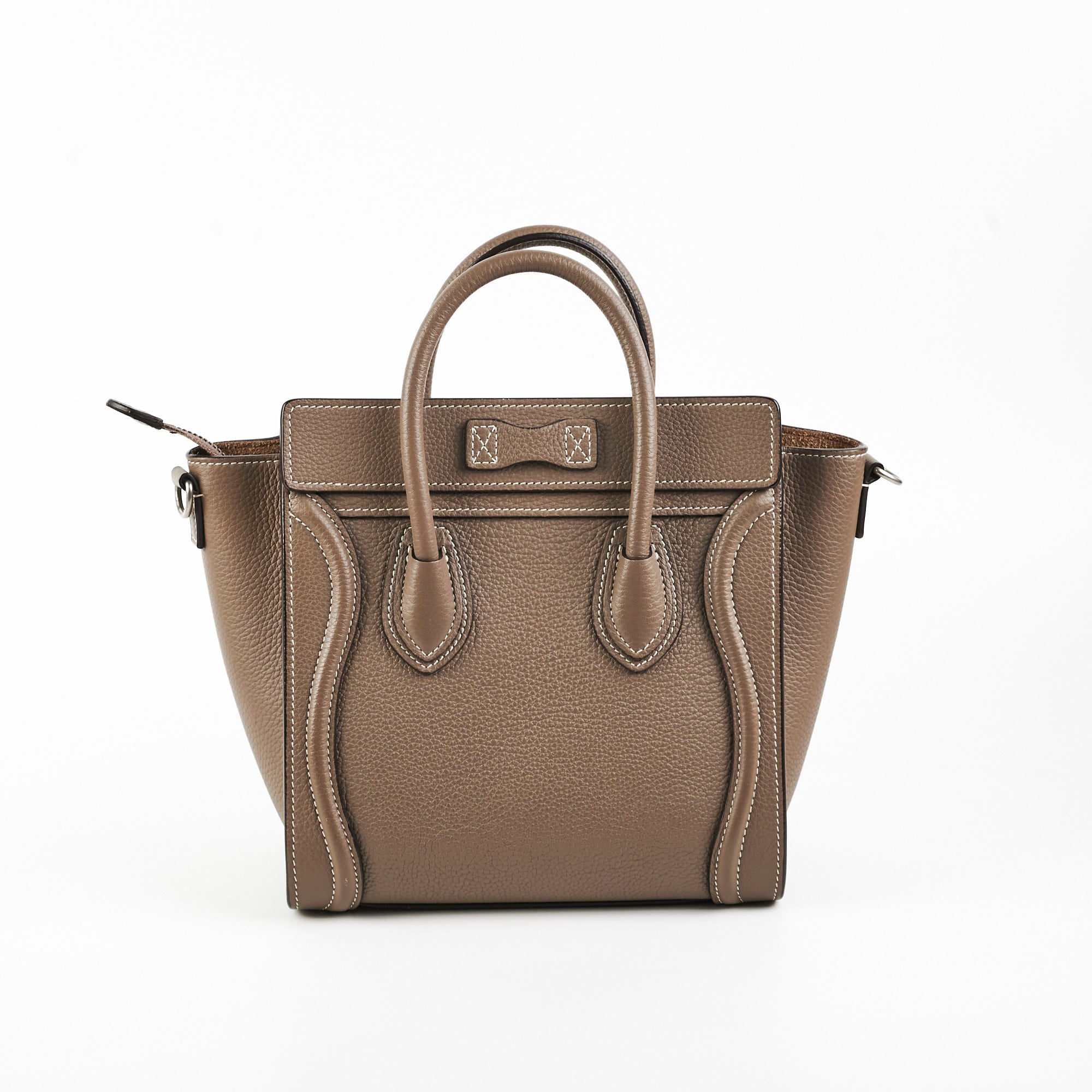 Celine Luggage Nano Handbag in Taupe - Stylish & Compact Crossbody Bag for Women | Perfect for Work, Travel & Everyday Use