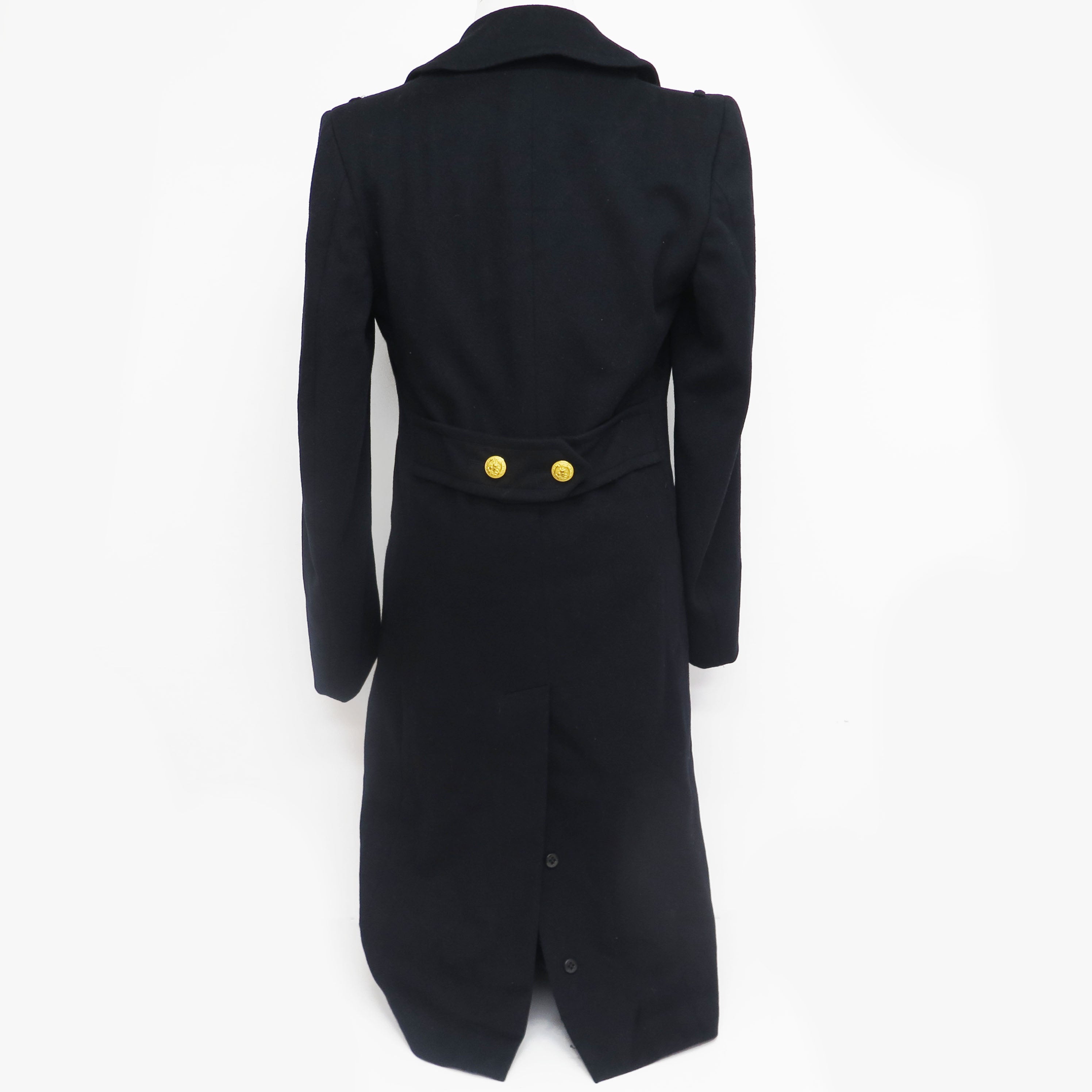 Vintage US Navy Peacoat Bridgecoat - US Naval Academy 1960s Small Long - Classic Military Outerwear for Winter & Formal Events