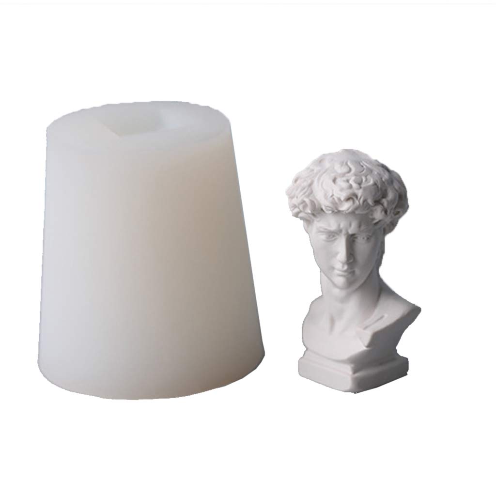 David Polymer Clay & Plaster Candle Silicone Mold - Resin Casting Portrait Painting Mold for DIY Crafts, Art Projects & Ashtray Making - Perfect for Resin Art, Candle Making & Home Decor
