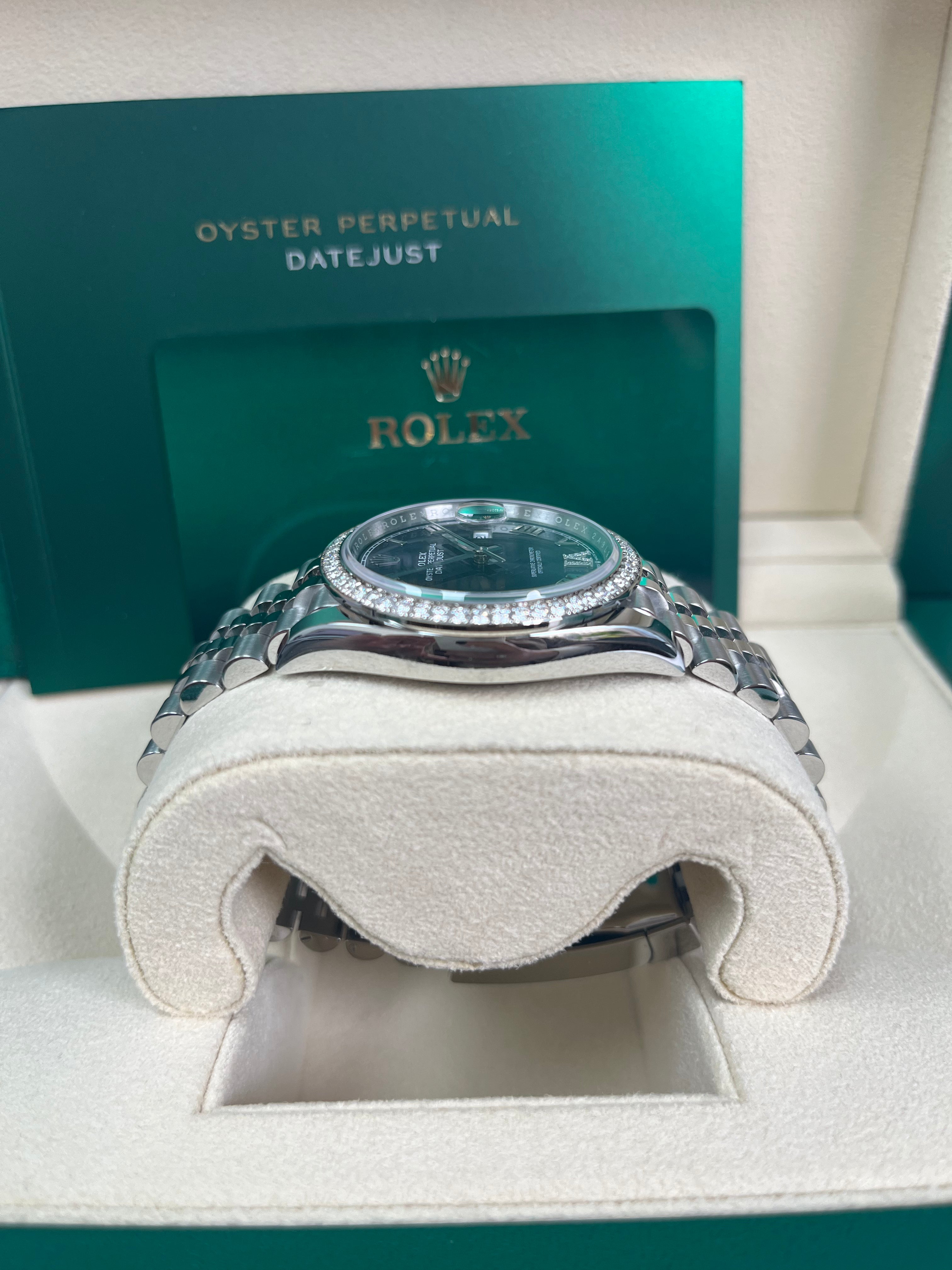 Rolex Steel Datejust 36 Watch with Diamond Bezel - Aubergine Purple Diamond Roman VI & IX Dial - Jubilee Bracelet (Ref #126284rbr) | Luxury Timepiece for Men & Women, Perfect for Formal Events, Business Meetings & Special Occasions