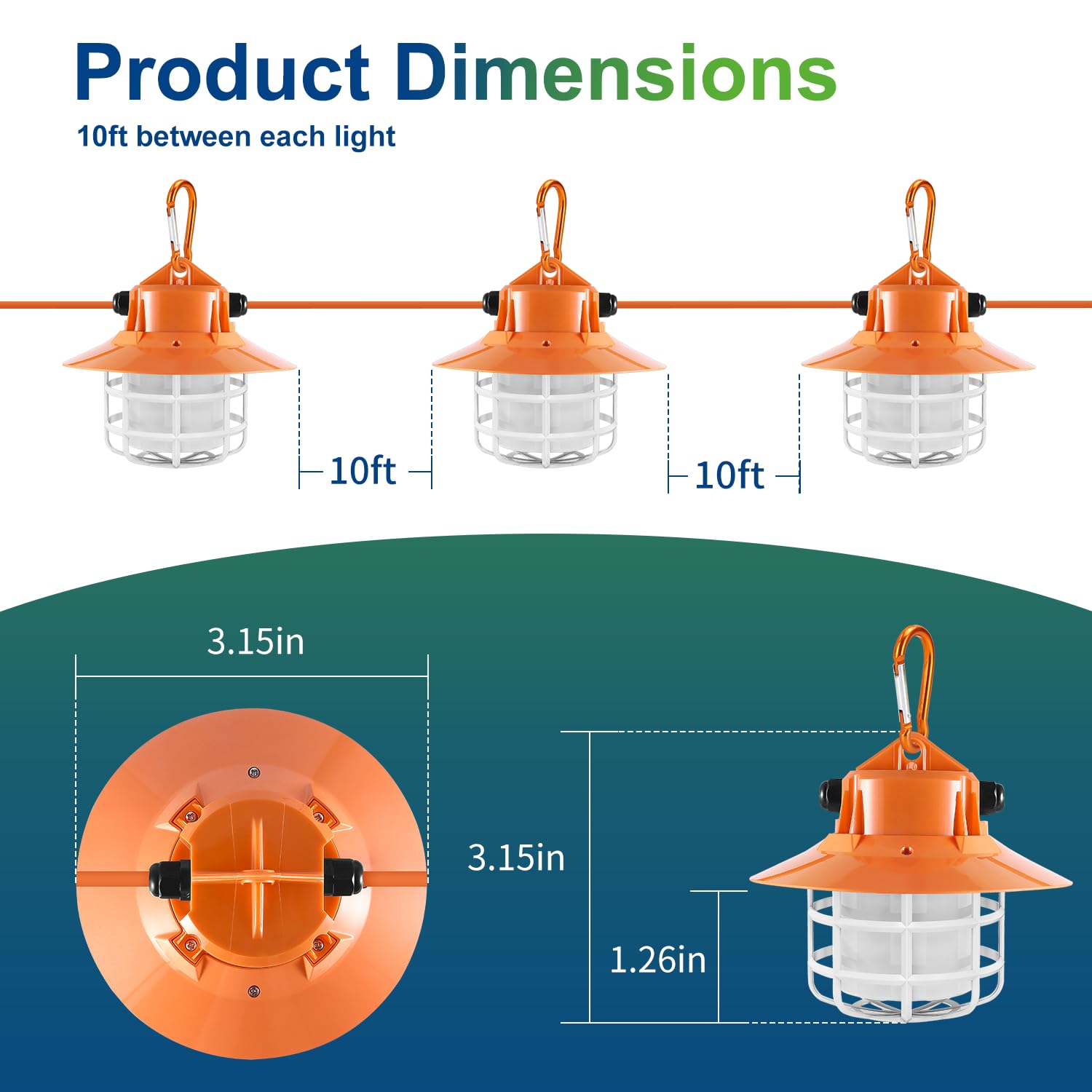 90W LED Construction String Lights 60FT 9000 Lumens - Heavy Duty Work Lights with Reflective Cover, Protective Cage & Hooks - Perfect for Job Sites, Attics, Warehouses, Outdoor Lighting & Emergency Work Areas