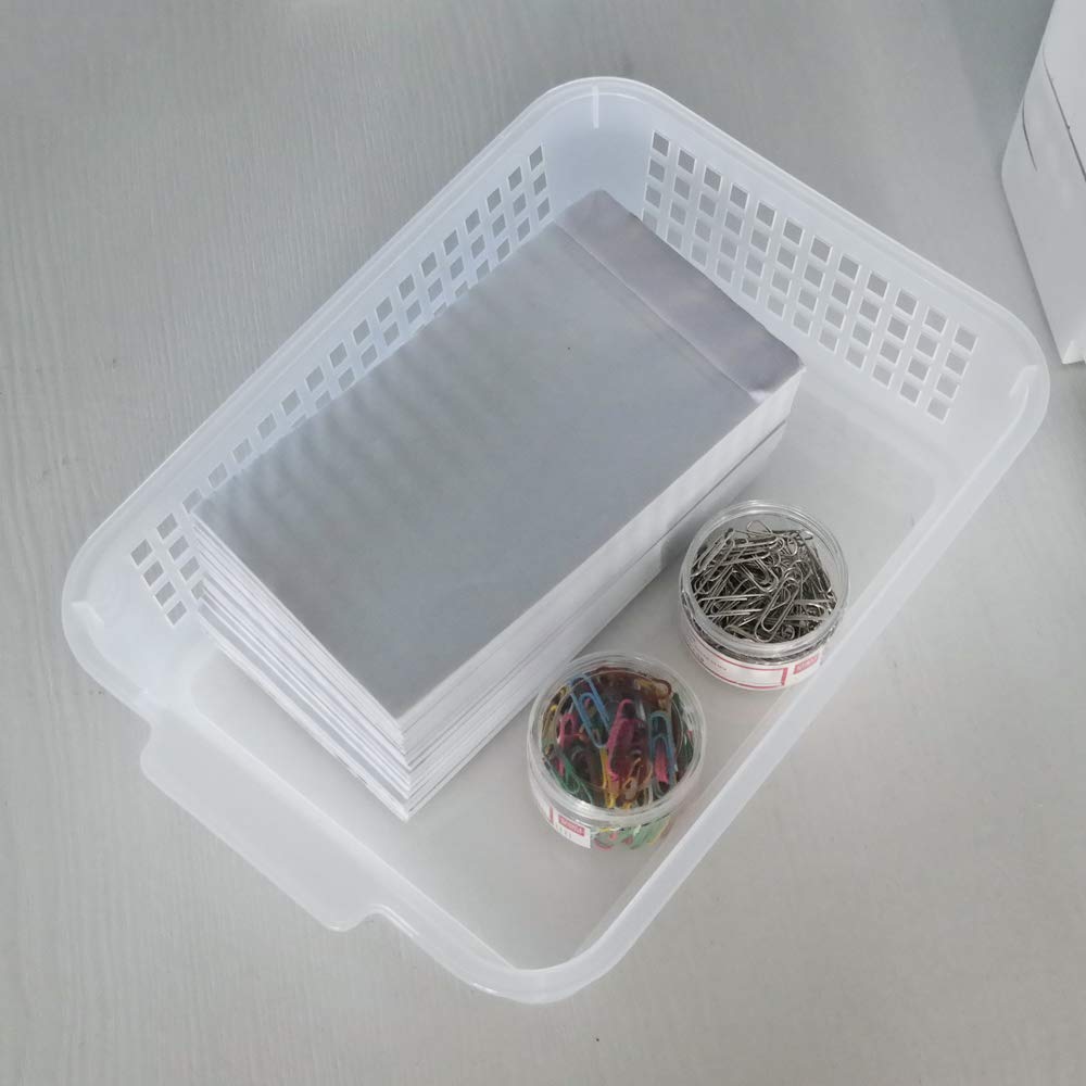 Clear Plastic Storage Bins - 6-Pack Rectangular Organizer Trays for Home, Office & Craft Organization | Perfect for Drawer, Cabinet & Shelf Storage