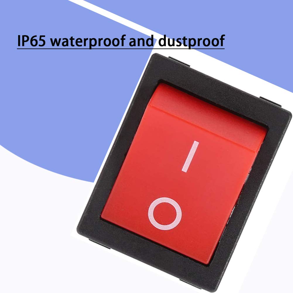 Waterproof 4-Pin Marine Rocker Switch with Red LED Lights - Durable Toggle Switch for Electrical Equipment, Easy to Control | Ideal for Boats, RVs, and Outdoor Power Applications
