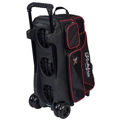 KR Royal Flush 4x4 Bowling Ball Roller Bag - Black/Red - Heavy Duty Bowling Bag with 4 Ball Capacity for League Play & Tournaments - Perfect for Bowling Enthusiasts & Pro Players