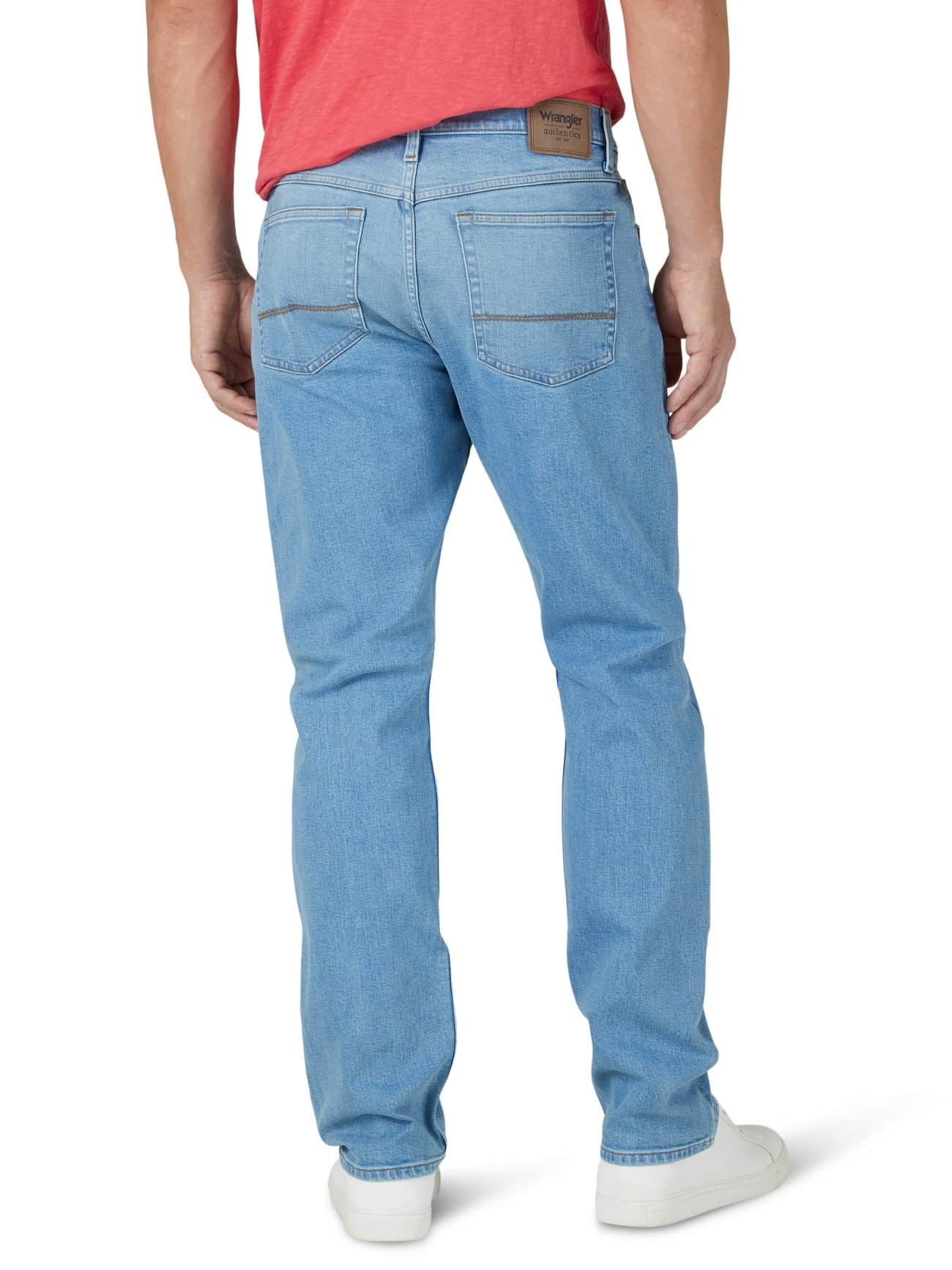 Wrangler Authentics Men's Athletic Fit Stretch Jean - Comfortable & Durable Denim Pants for Work, Casual Wear & Outdoor Activities