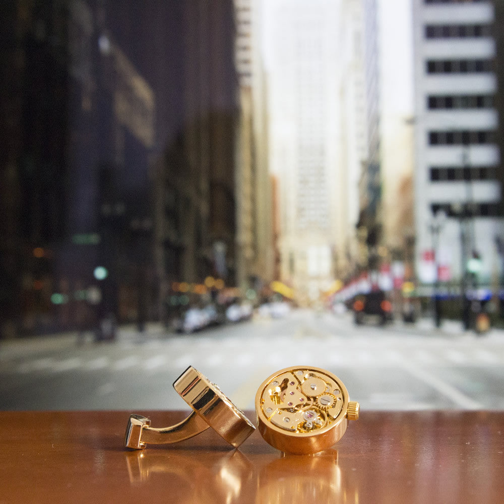 KingCuffs Premium Round Watch Movement Cufflinks for Men - Elegant Dress Accessories for Weddings, Business & Formal Events