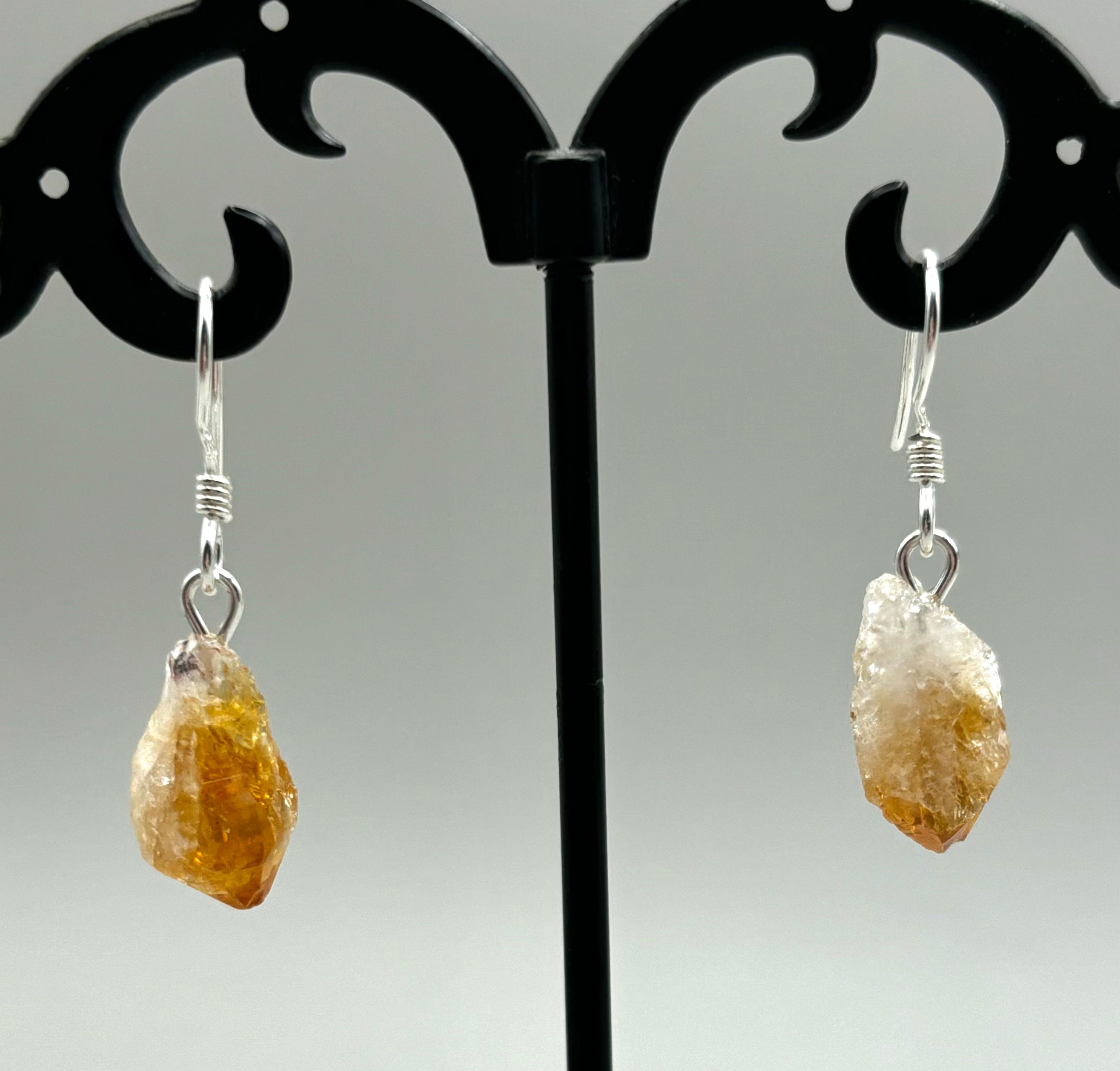 Natural Citrine Gemstone Sterling Silver Earrings for Women - Elegant Dangle Earrings for Party, Wedding & Everyday Wear