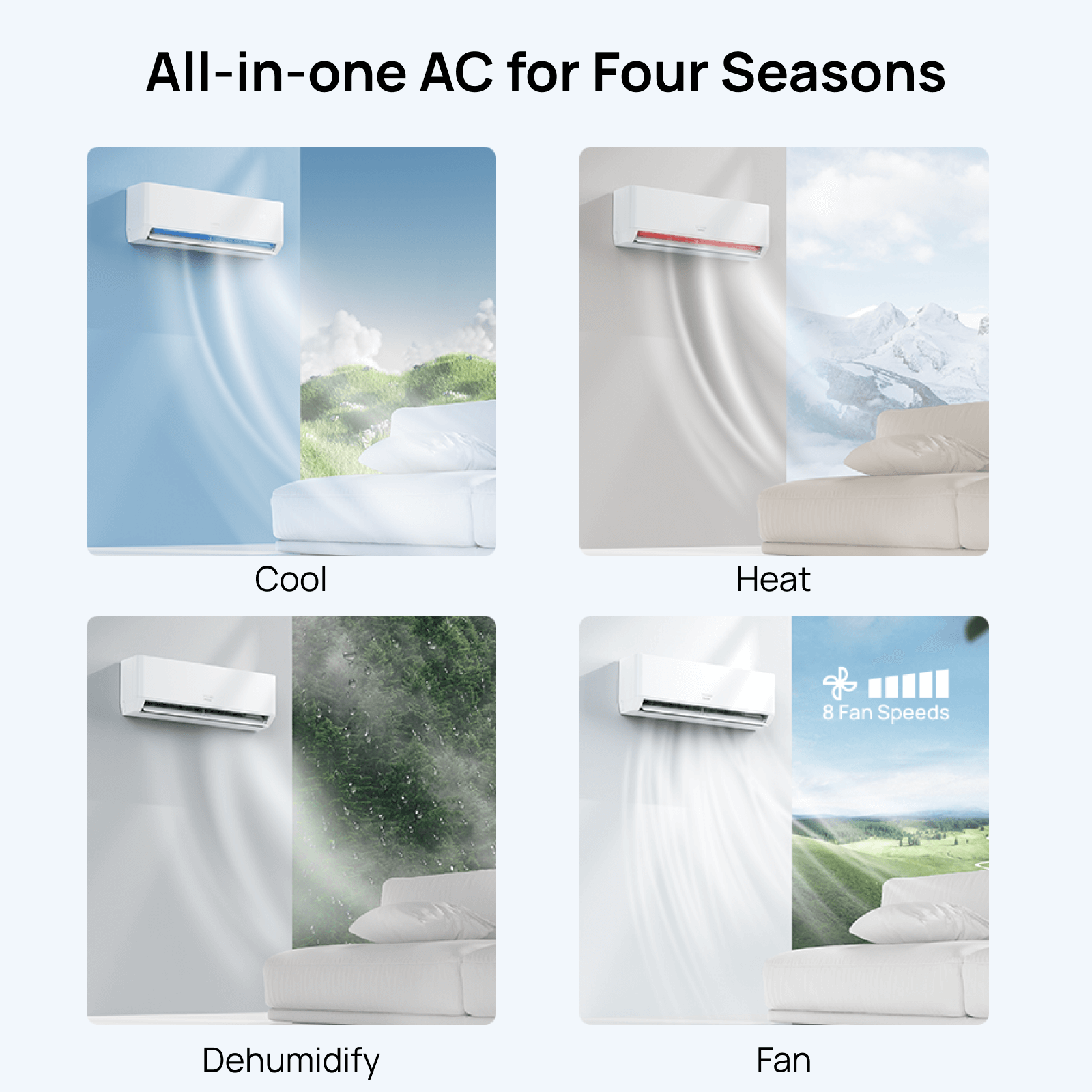 12,000 BTU WiFi Ductless Mini Split Air Conditioner with Heat Pump - R454B Refrigerant - Energy Efficient Smart Cooling & Heating System for Home, Office, or Bedroom