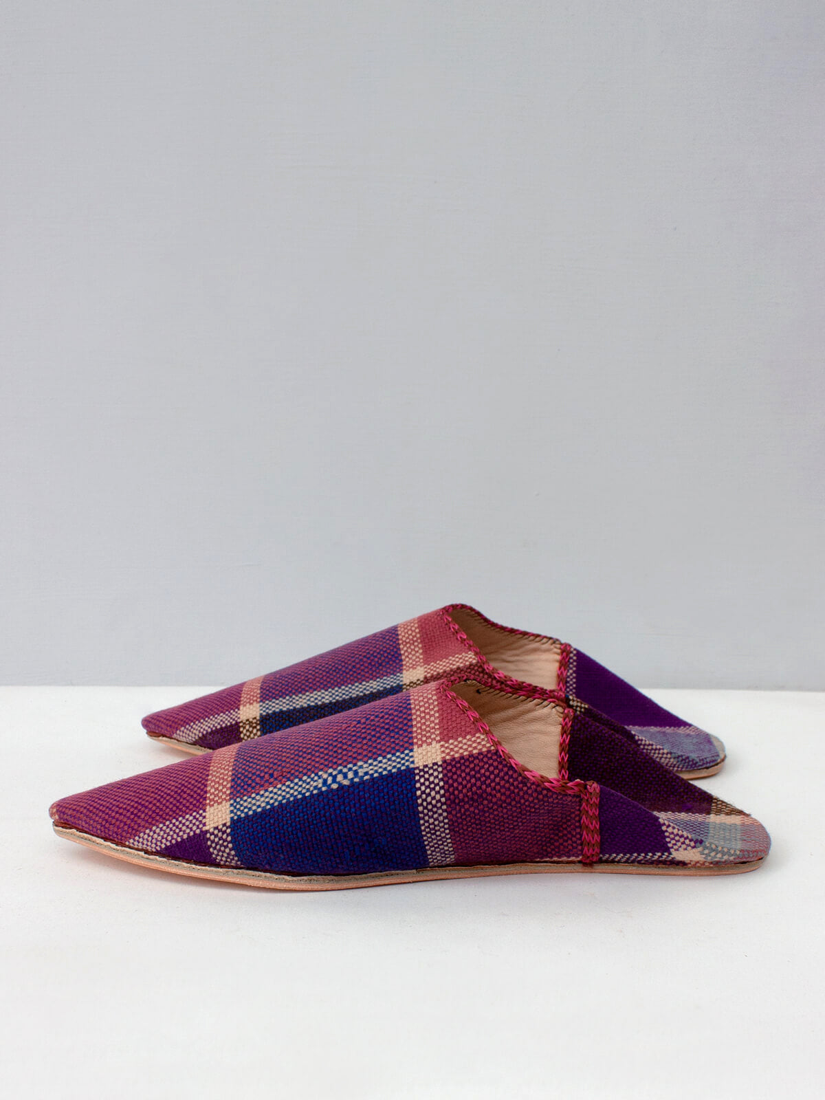 Authentic Moroccan Boujad Pointed Babouche Slippers - Handmade Purple Rain Leather Shoes for Men & Women | Perfect for Home, Lounge & Cultural Events