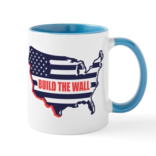 White/Blue Inside - Build The Wall Mugs