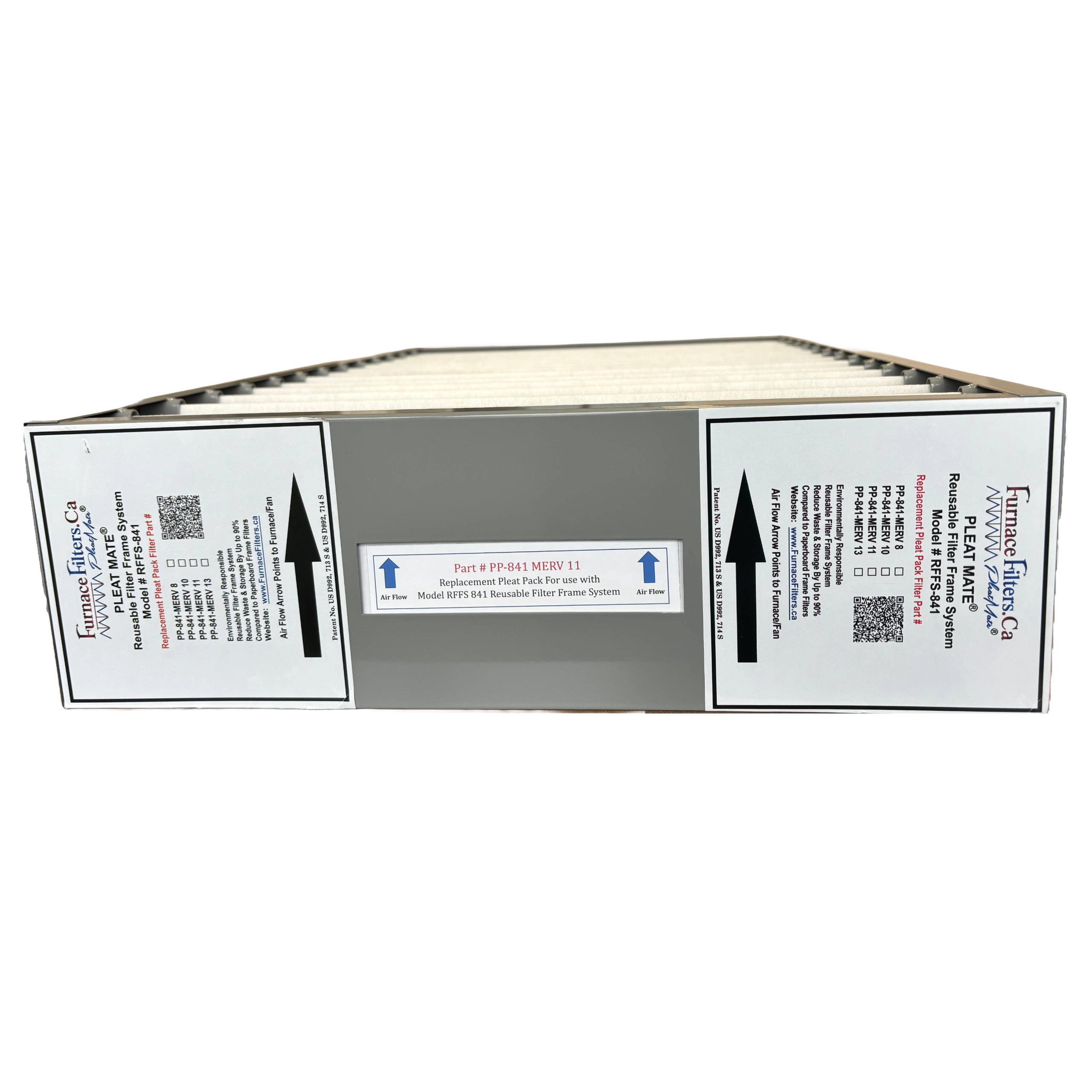 GeneralAire 4541/4511 16x25x5 MERV 11 Reusable Air Filter Kit with Lifetime Frame & 6 Replacement Filters (Model RFFS 841, Part PP 841) - Perfect for HVAC Systems, Furnaces, and Home Air Purification