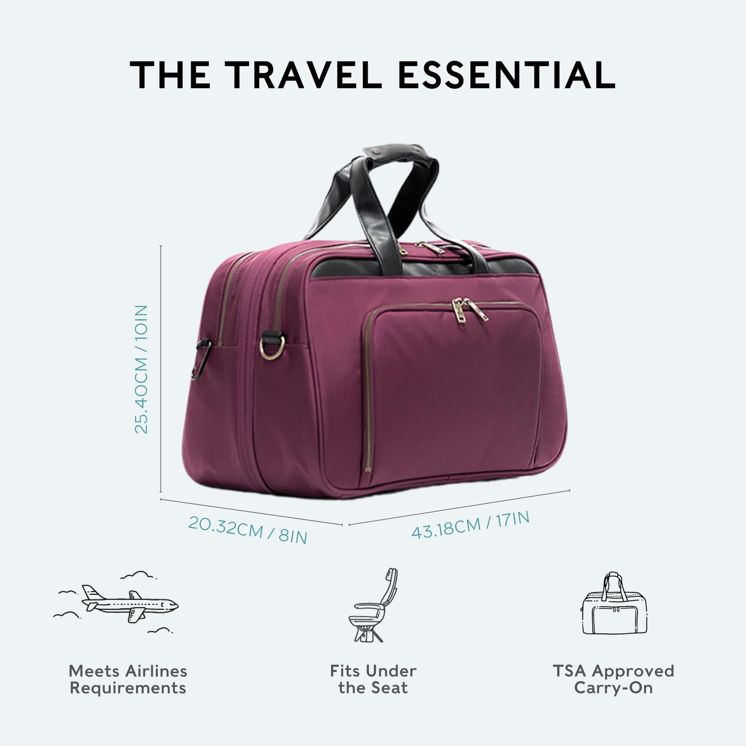 Nomad Lane Carry On Luggage Duffel Bag - Lightweight Durable Travel Suitcase for Men & Women | Perfect for Business Trips, Weekend Getaways & Airplane Carry-On
