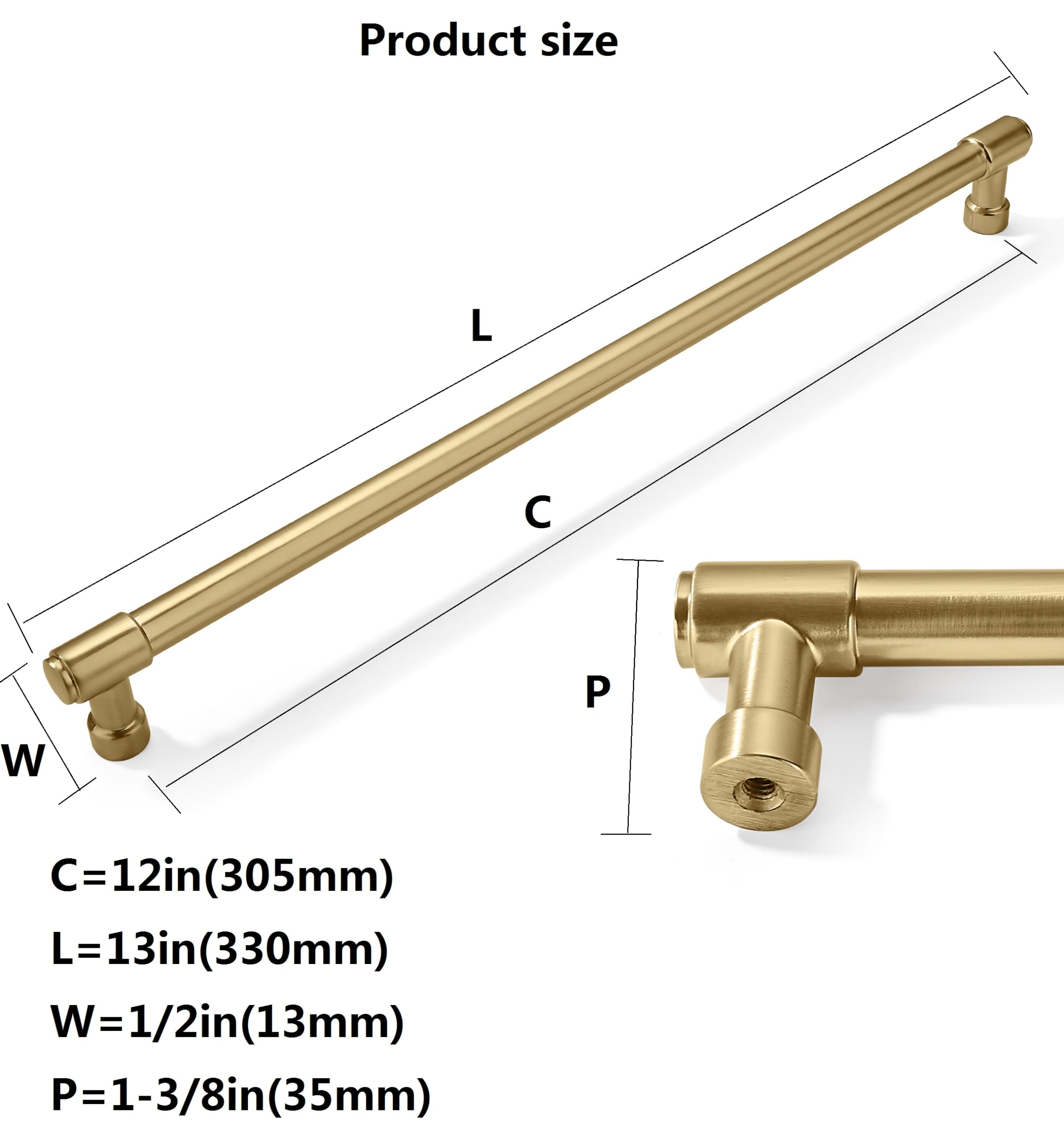 2 Pack 12 Inch Champagne Bronze Cabinet Pulls - Gold Drawer Handles for Kitchen Cabinets & Cupboards - Elegant Champagne Brass Hardware for Drawers, Wardrobes & Furniture (Perfect for Modern Kitchen & Bathroom Renovations)