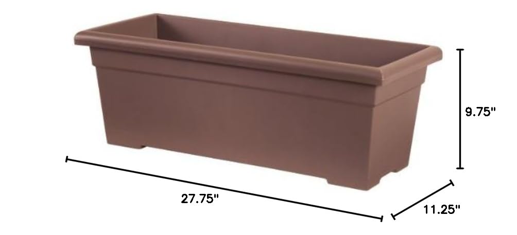 Rectangular Rail Planter Set of 5 - Chocolate Brown - Perfect for Balcony, Deck, or Garden Flower Boxes