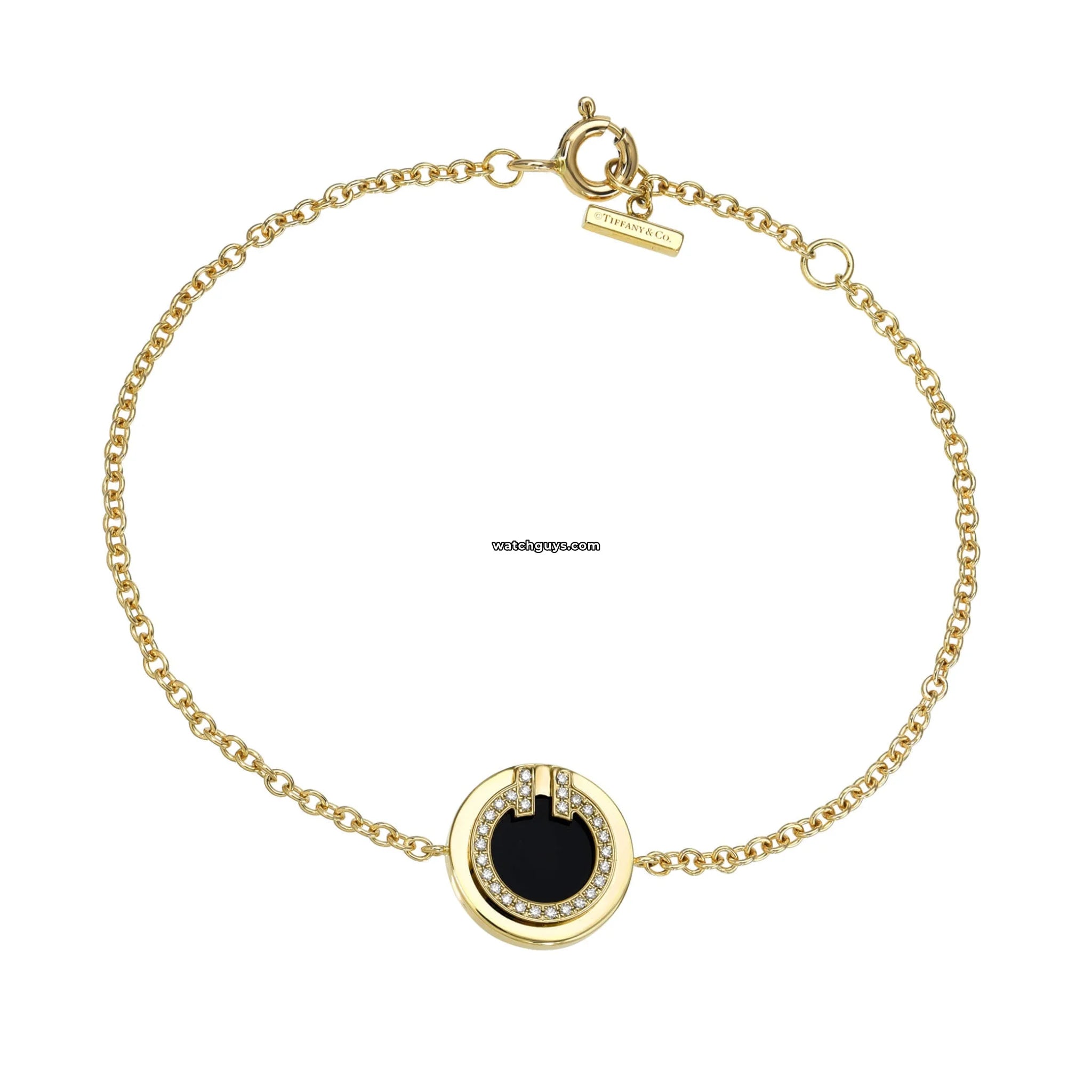 Tiffany & Co. T Circle Diamond and Onyx Bracelet - Sterling Silver Luxury Jewelry for Women, Perfect for Gifts, Anniversaries & Special Occasions