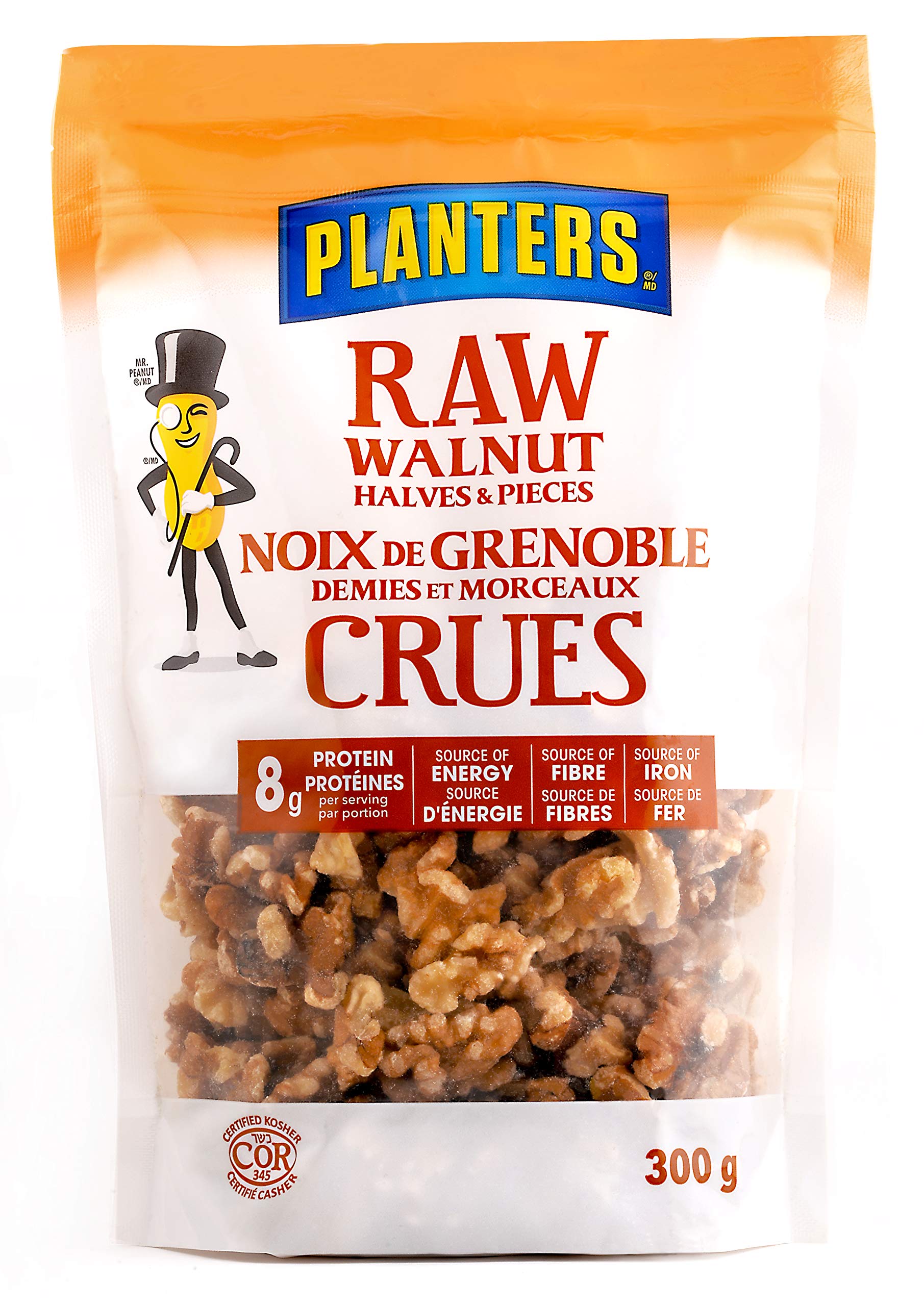 Planters Walnut Halves & Pieces - 300g (10.6 oz) Premium Fresh Walnuts for Baking, Snacking & Healthy Recipes | Great for Salads, Desserts & Trail Mix
