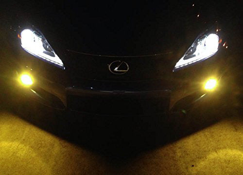 2-Pack 3000K Yellow High Power P13W LED Bulbs - Bright DRL & Fog Light Replacement - Perfect for Daytime Running Lights, Fog Lamps in Cars, Trucks, SUVs - Enhance Visibility in Rain, Snow & Low Light Conditions